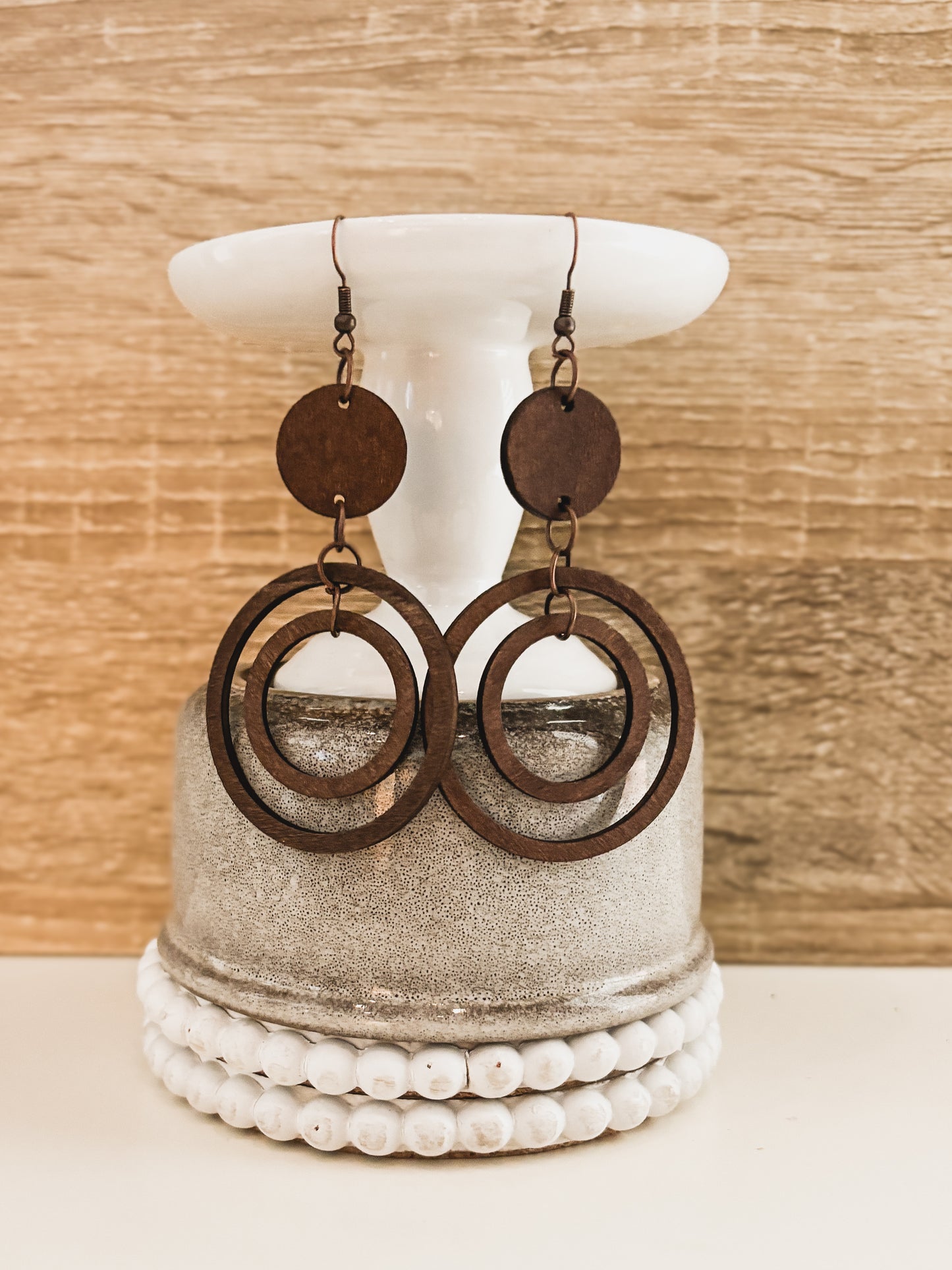 Beautiful Circular Wood Earrings