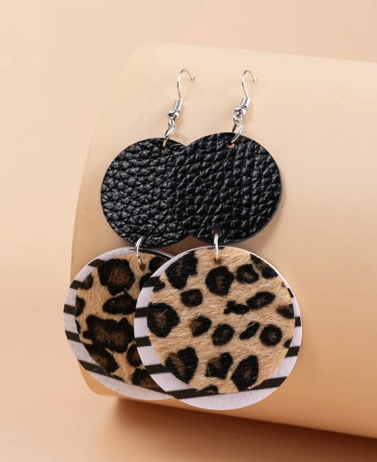 Beautiful Leopard Circle Drop Earrings