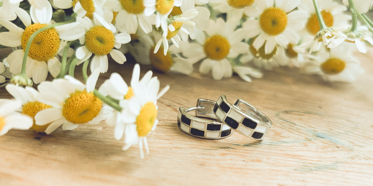 Adorable and Fun Black and White Checkered Huggies