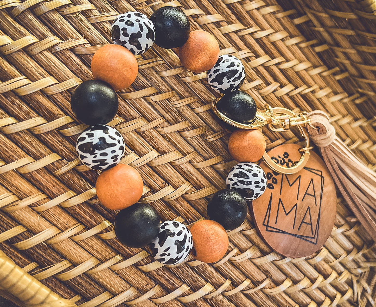 Beautiful MaMa Wooden Bracelet Key Chain