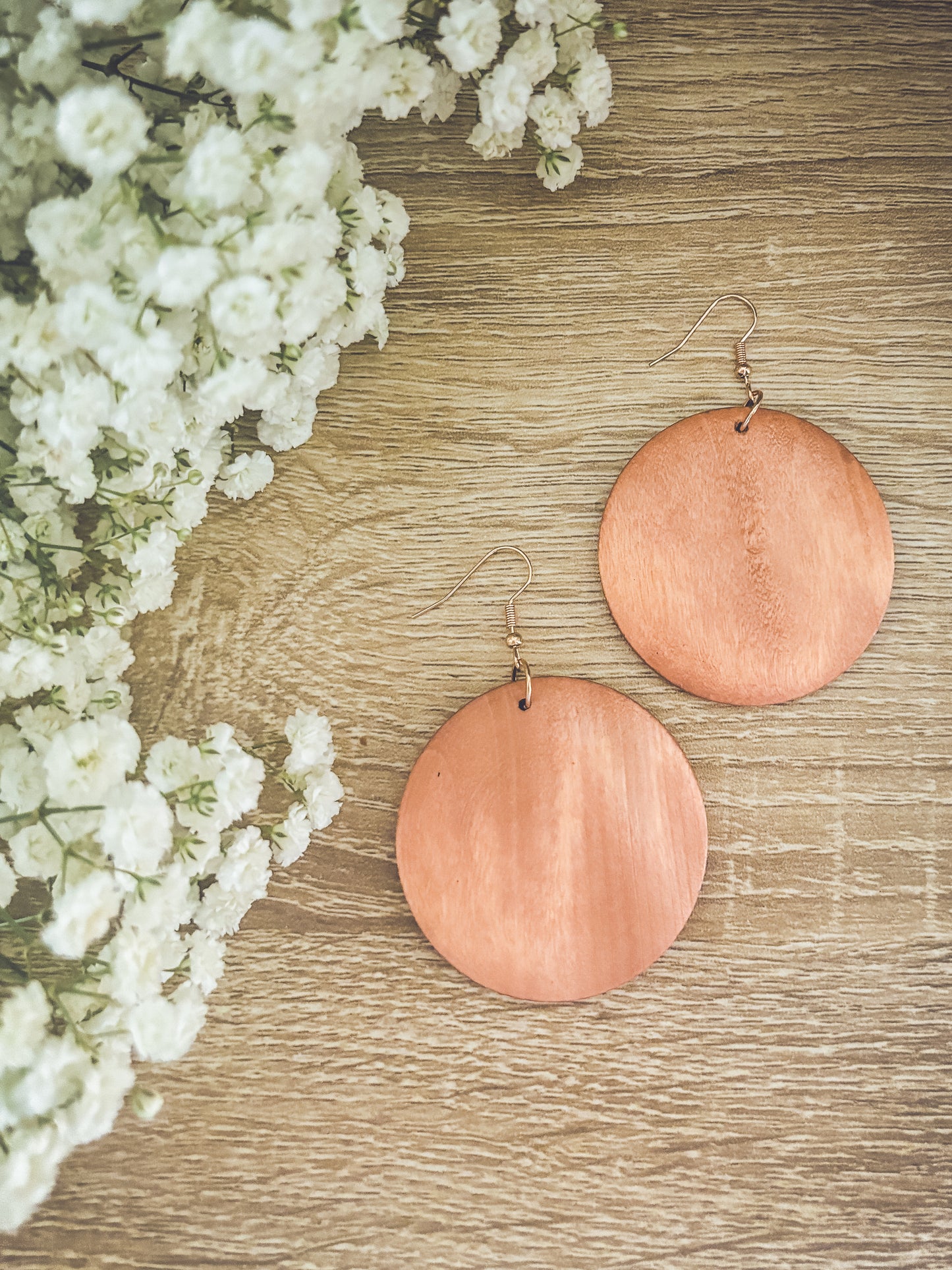 Beautiful Wood Circle Earrings