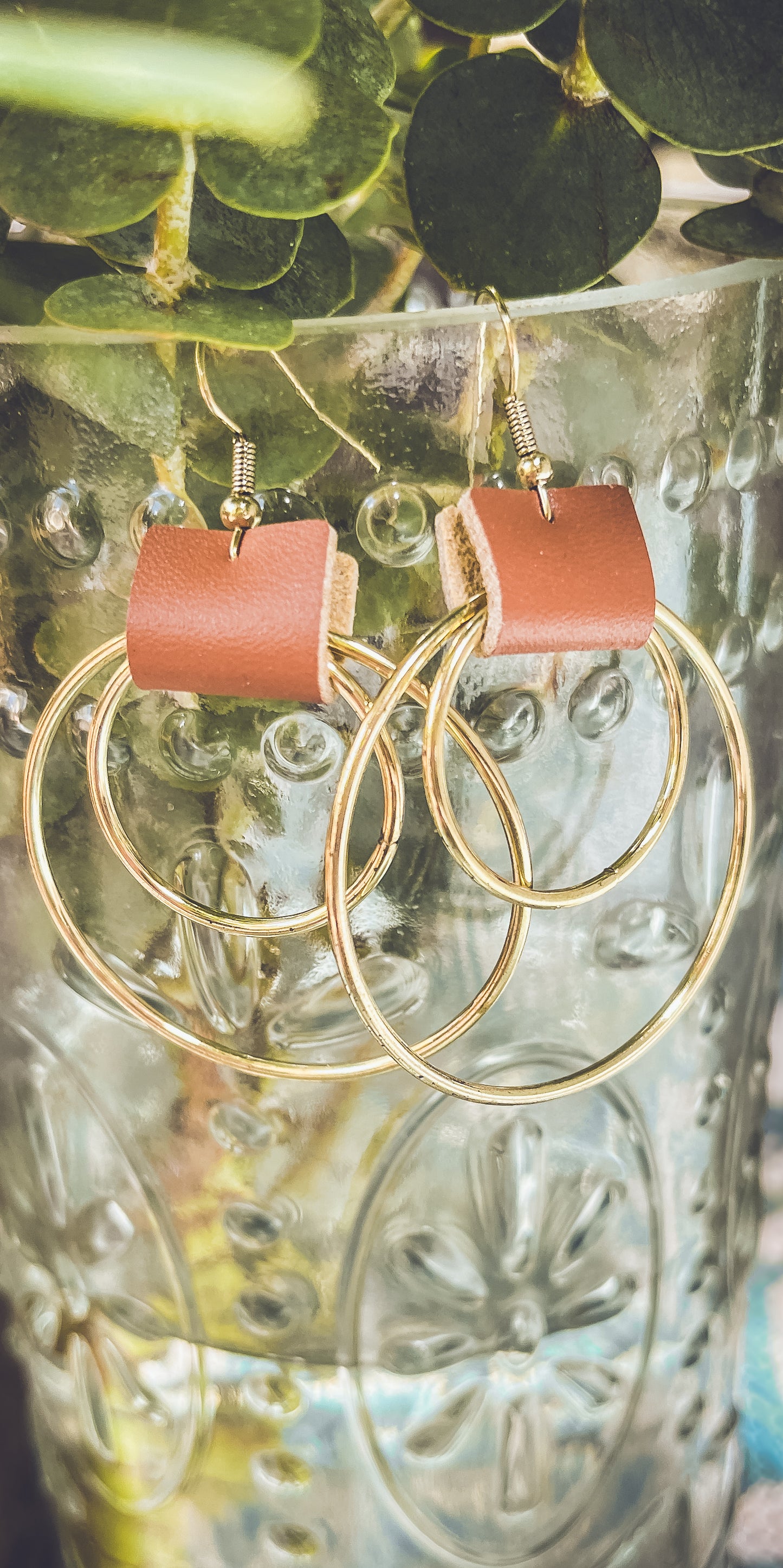 Beautiful Leather Hoop Earrings