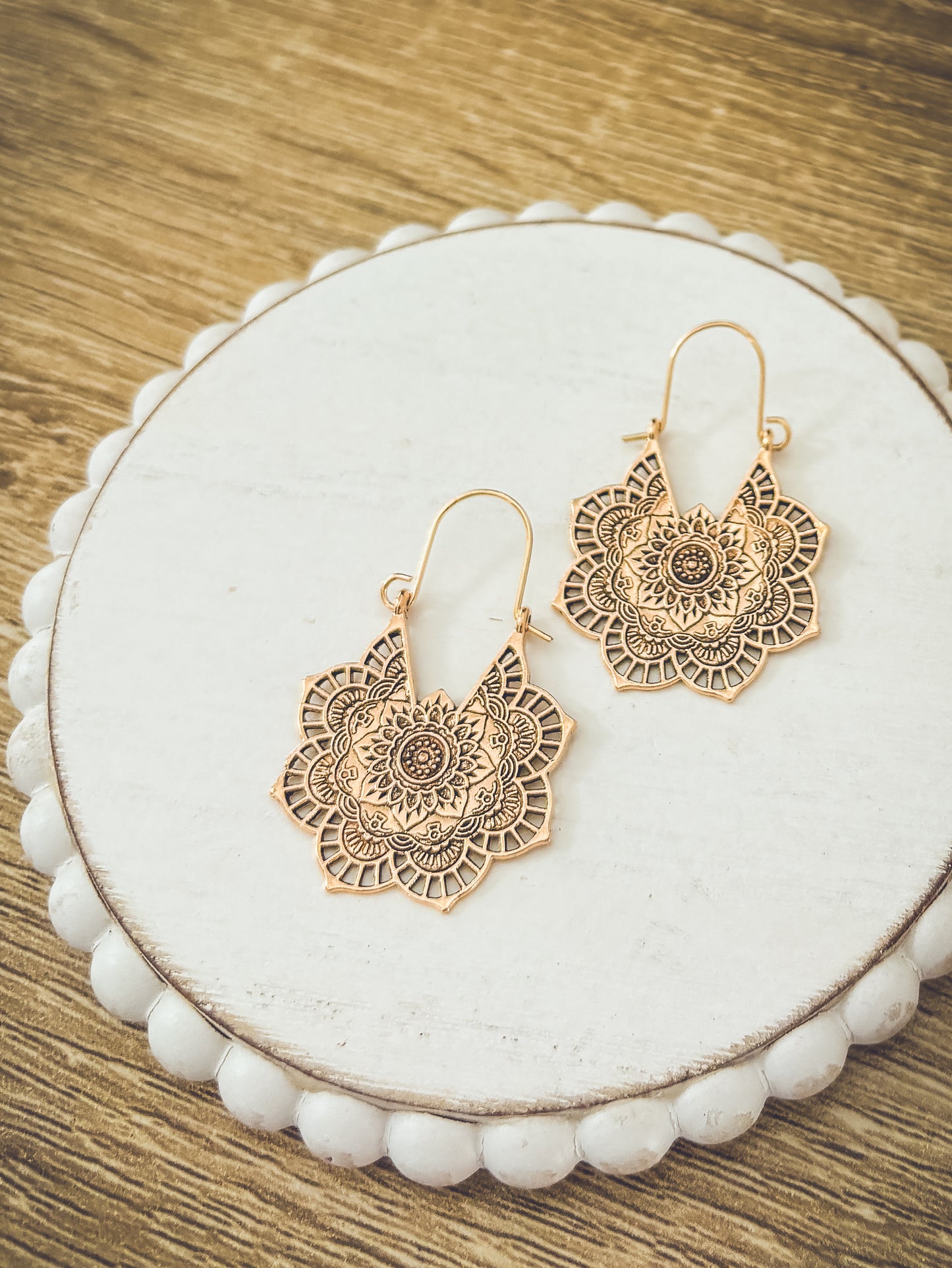 Beautiful Gold or Silver Manadala Earrings