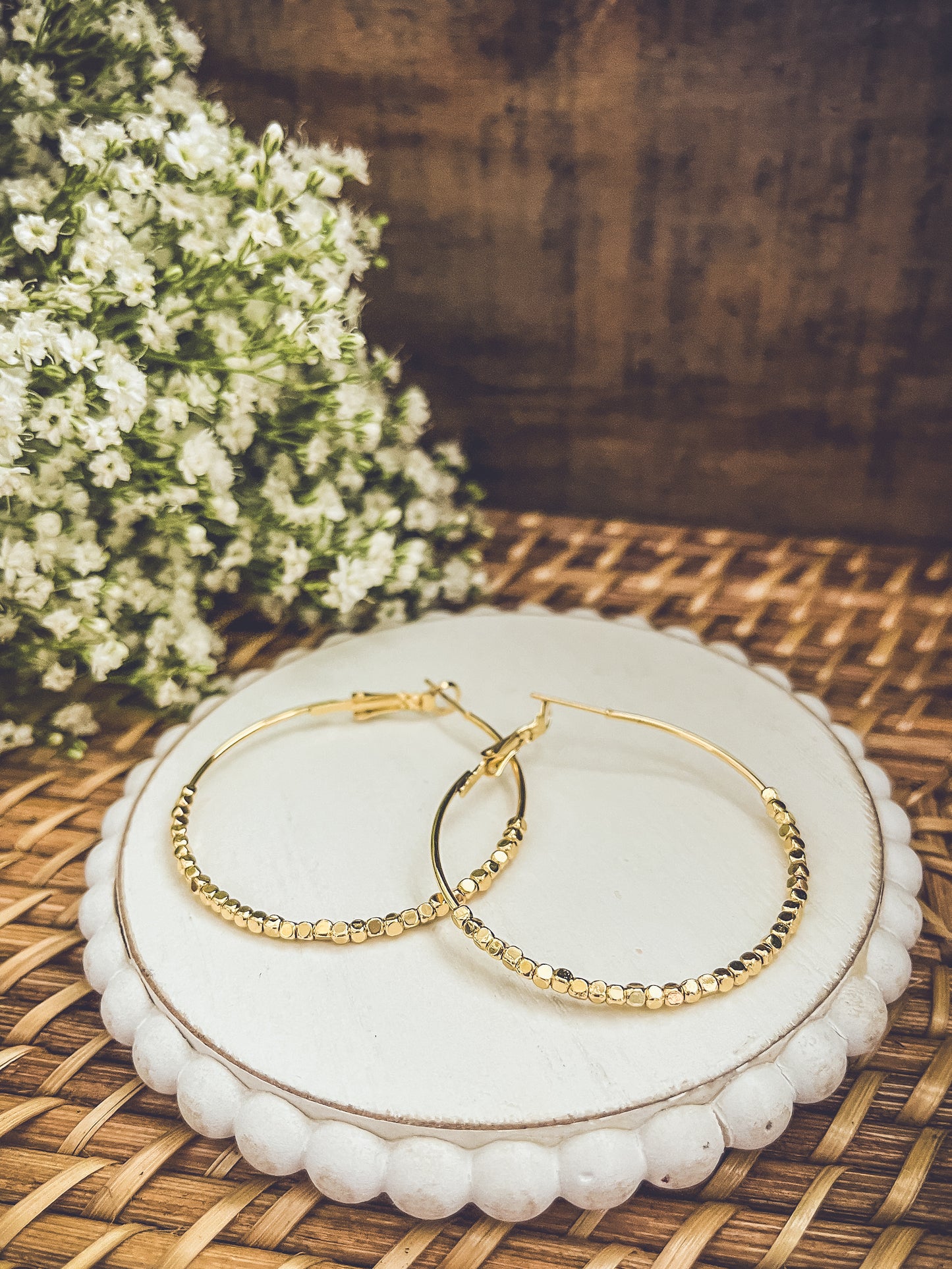 Beautiful Gold Glimmer Hoop Earrings