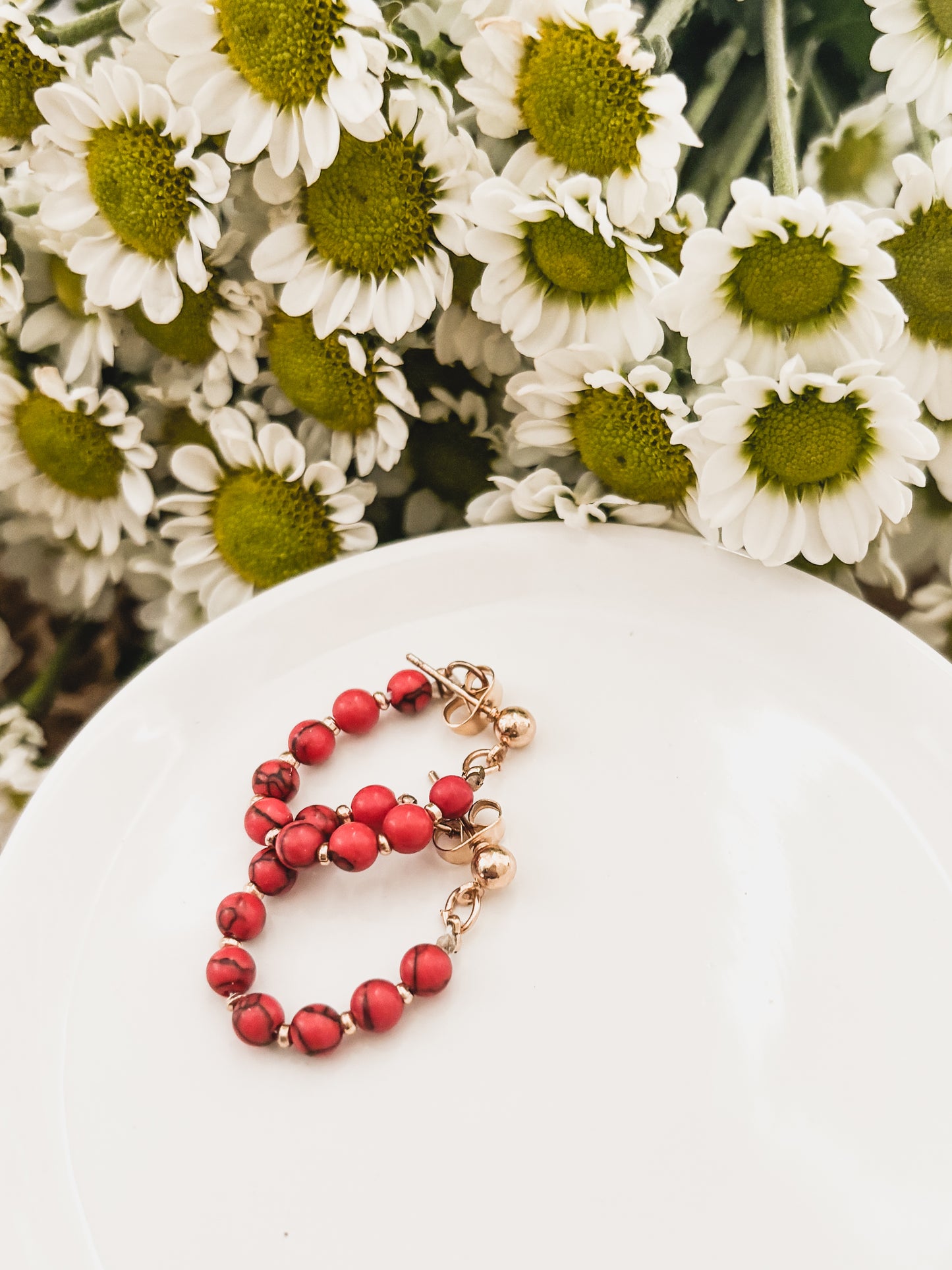 Beautiful Red Huggie Hoops