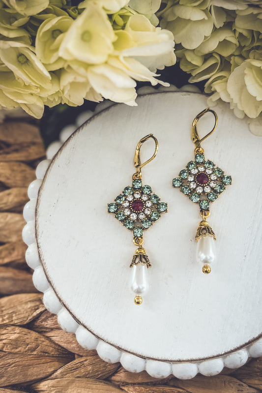 Beautiful Gold and Pearl Victorian Earrings