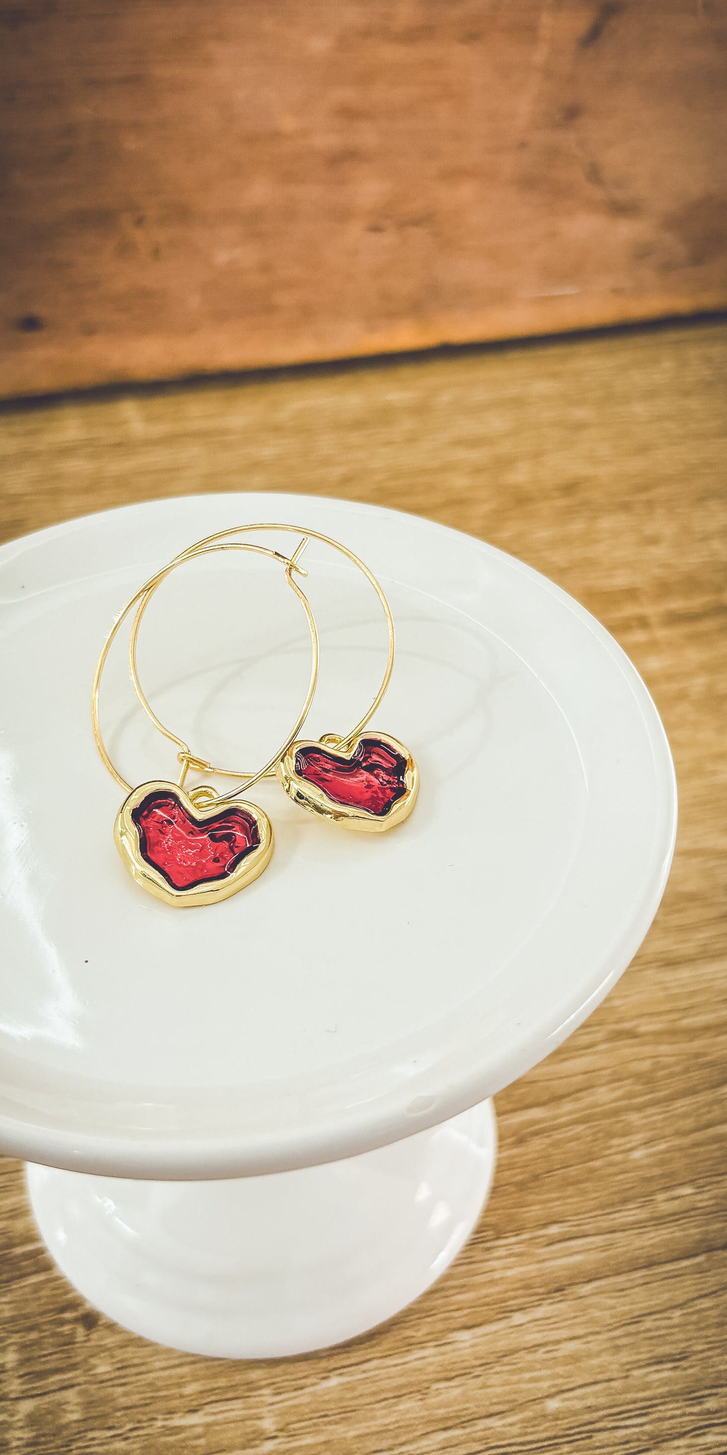 Gorgeous Gold Heart Hoop Earrings