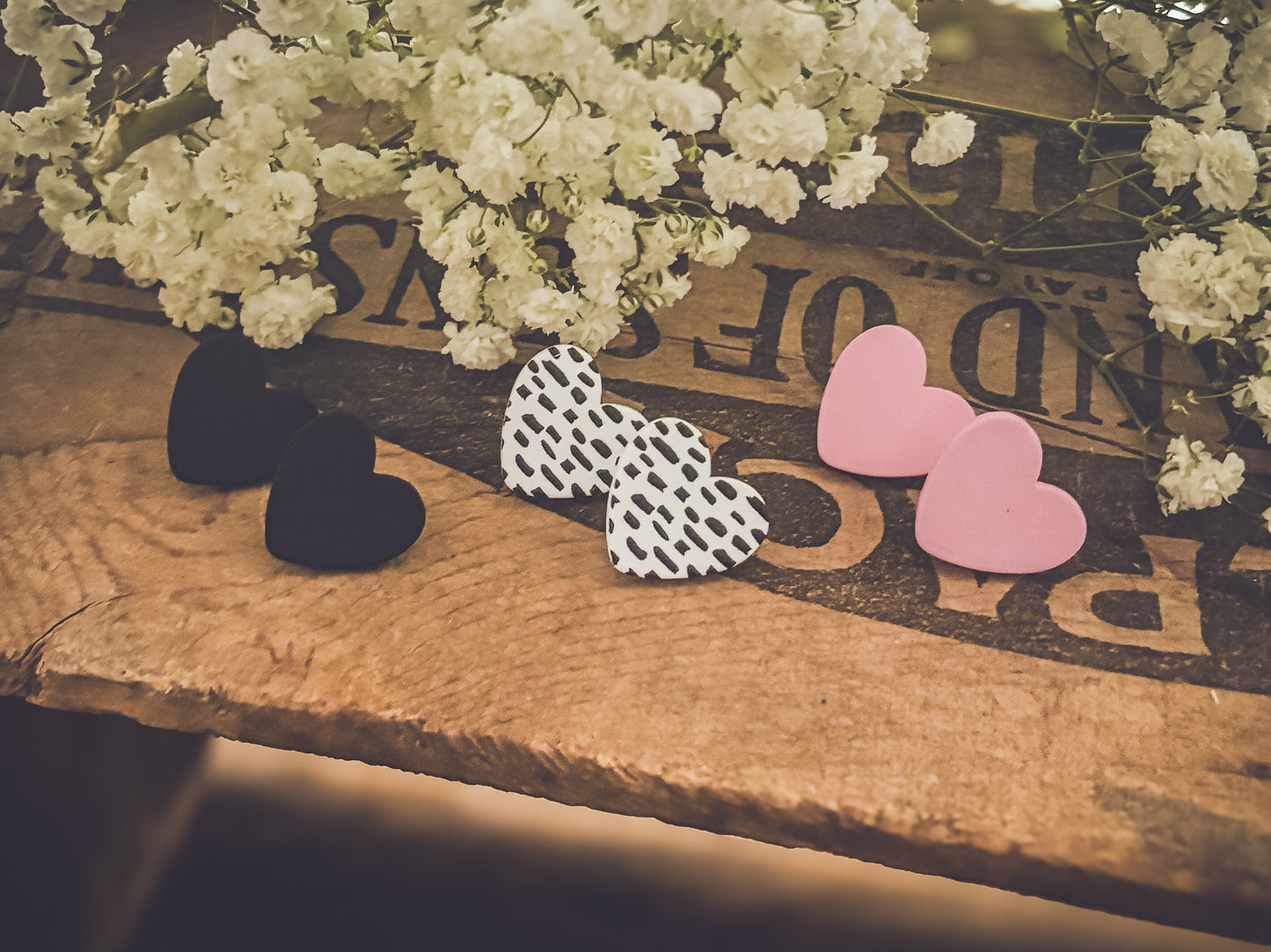 Beautiful Set of 3 Heart Studs