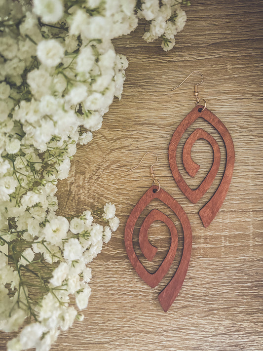 Beautiful Boho Wooden Drop Earrings