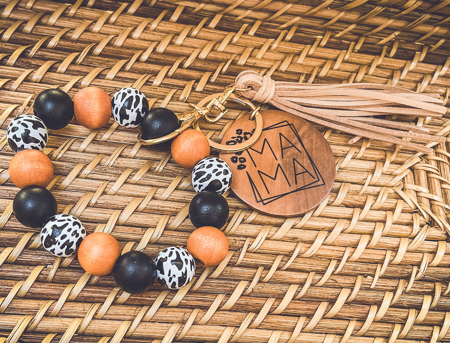 Beautiful MaMa Wooden Bracelet Key Chain