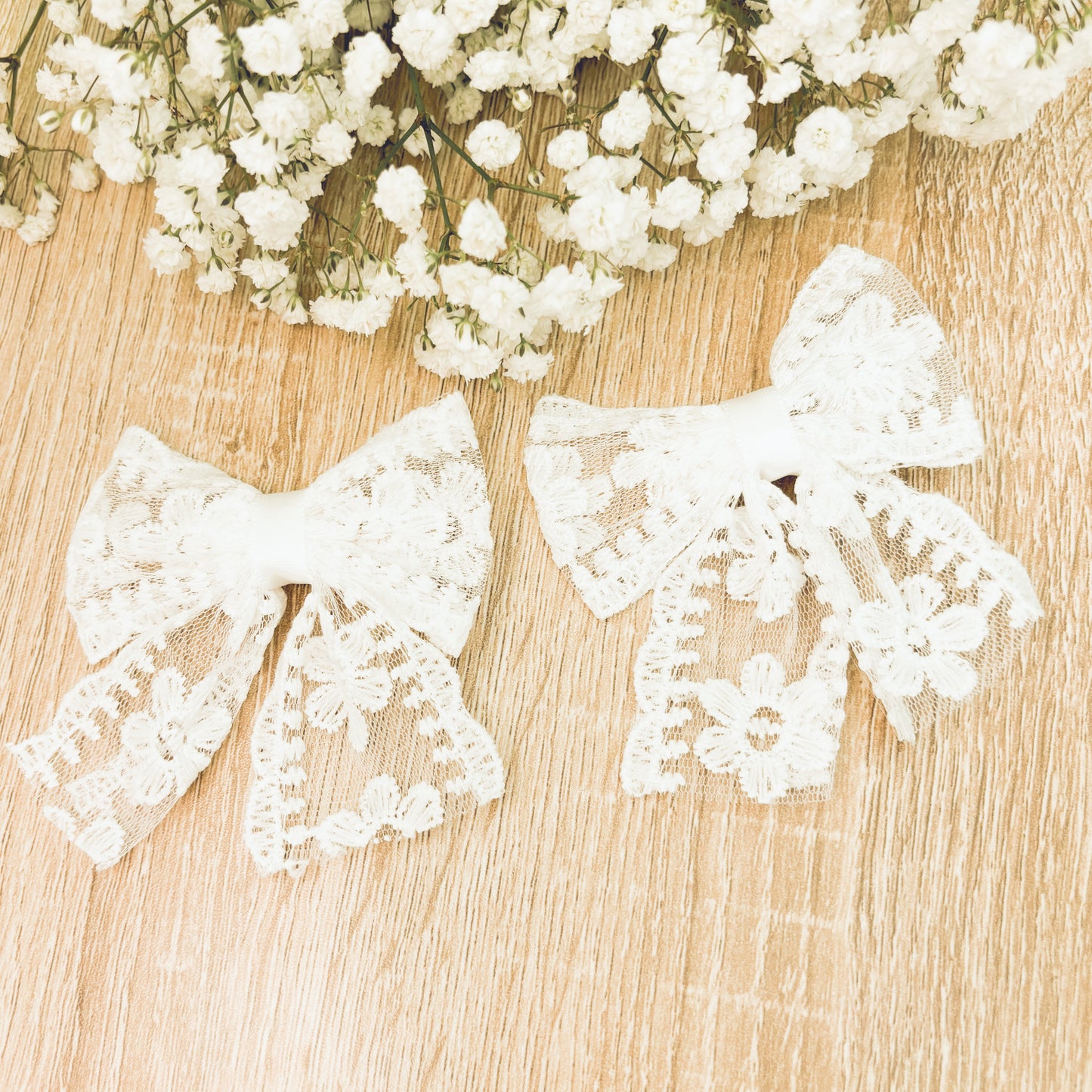 Adorable Delicate Lace Bow Set