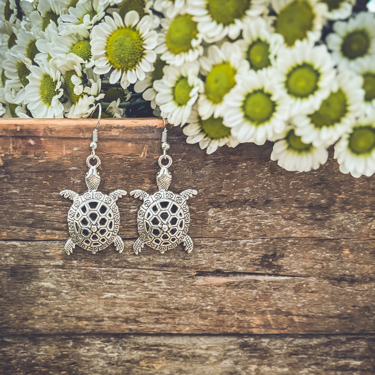 Silver Turtle Earrings