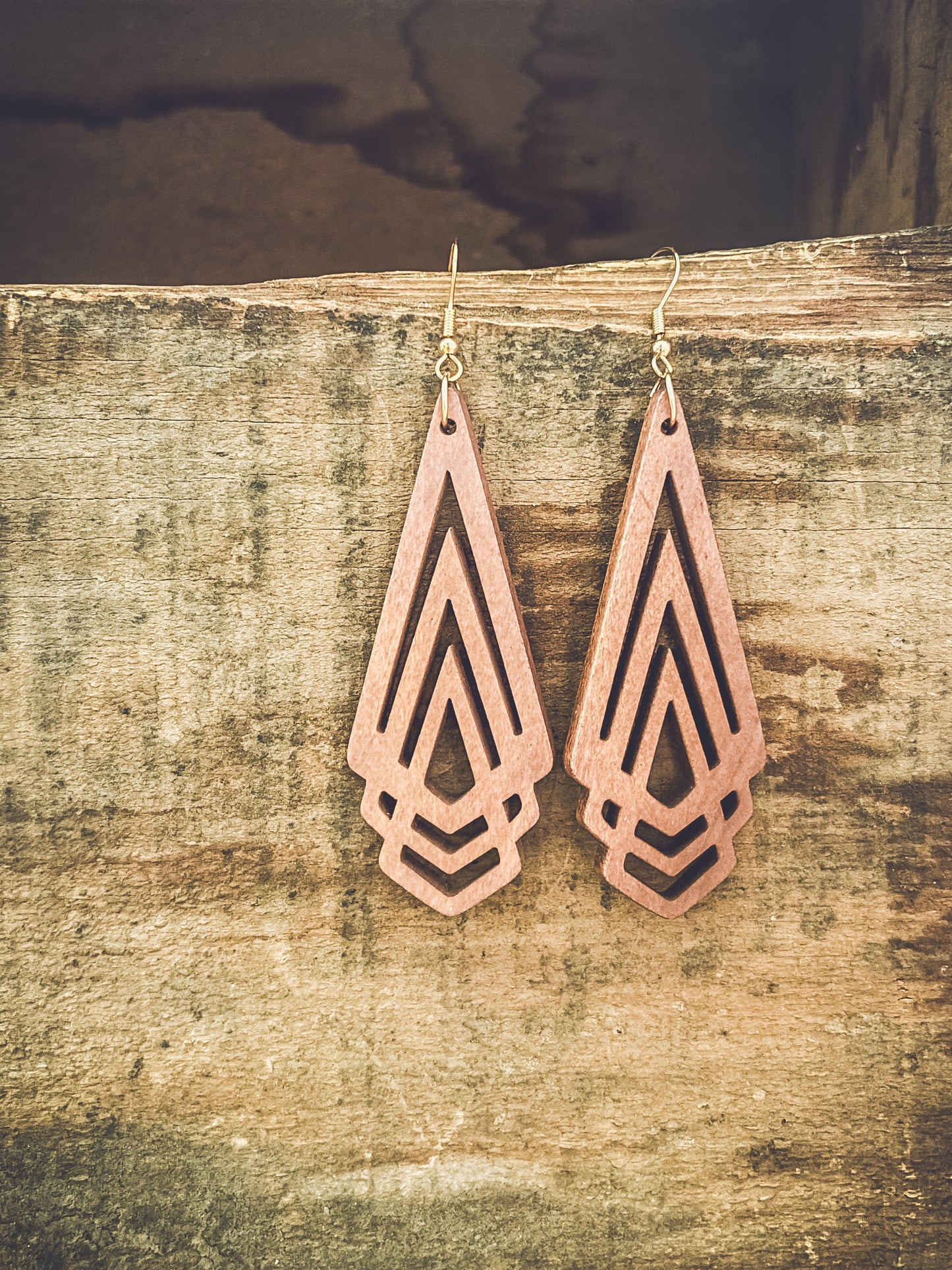 Beautiful Boho Wooden Drop Earrings