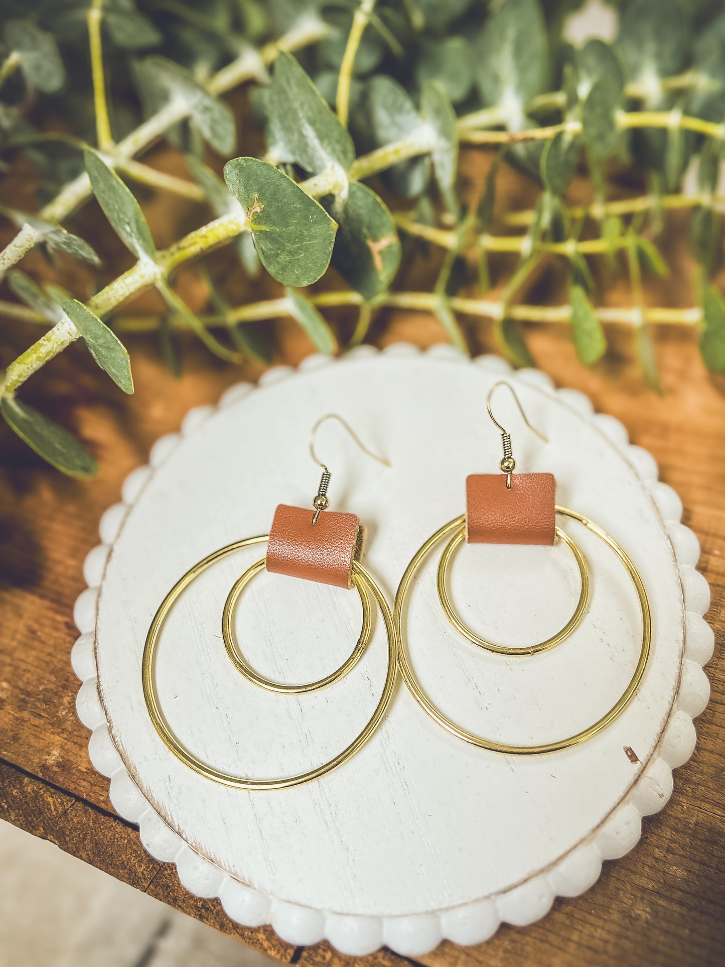 Beautiful Leather Hoop Earrings