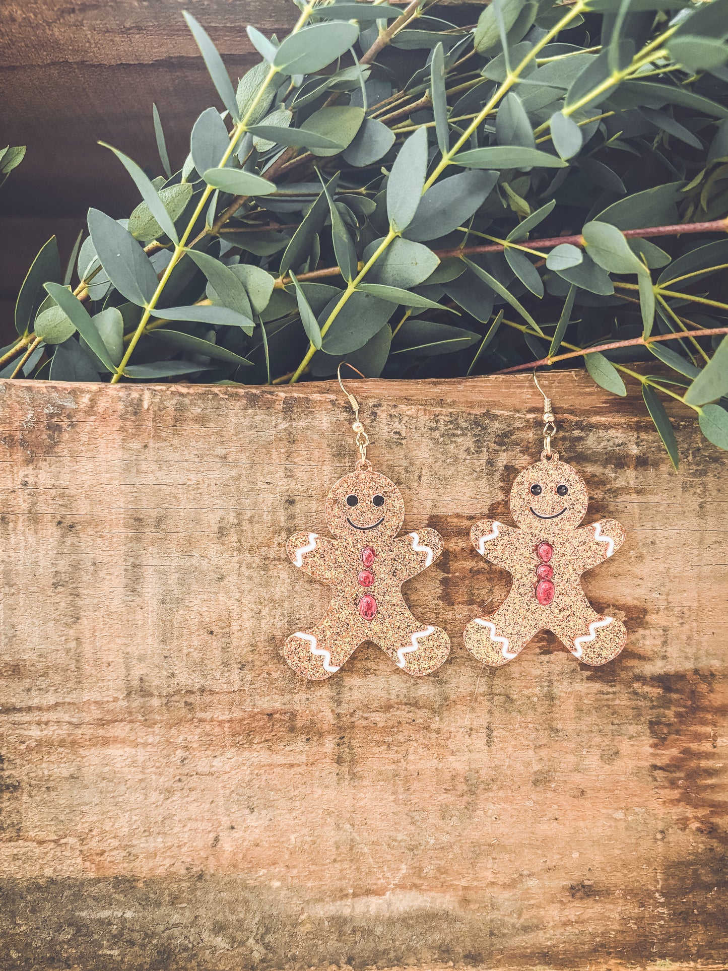 Beautiful Acrylic Gingerbread Man Earrings