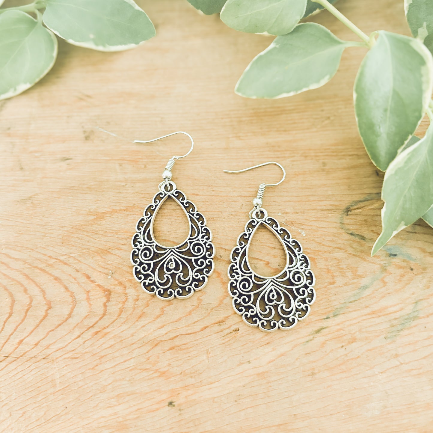 Beautiful Ornate Silver Earrings