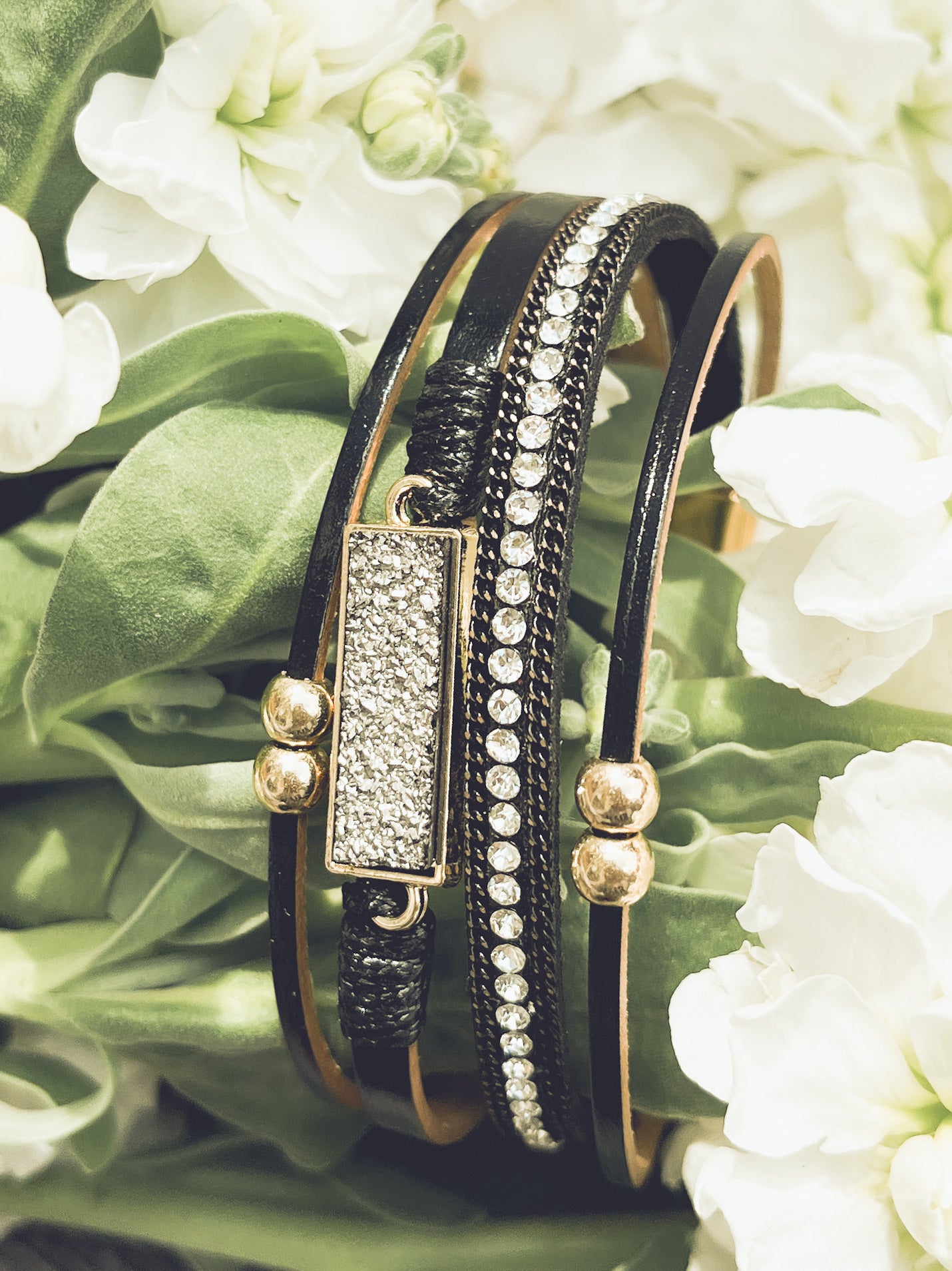 Beautiful Black Leather Bracelet