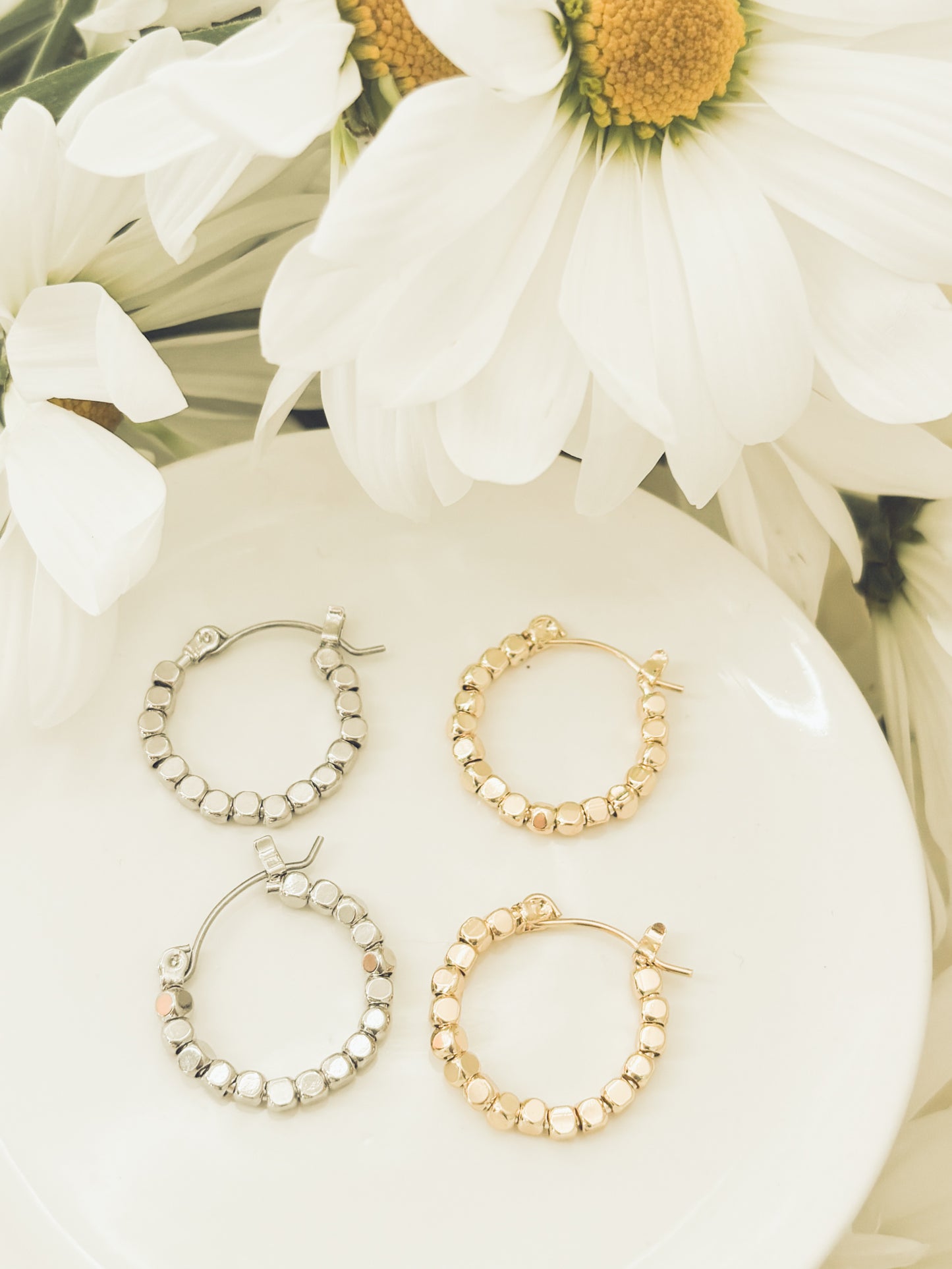 Beautiful Gold or Silver Glimmer Hoop Earrings