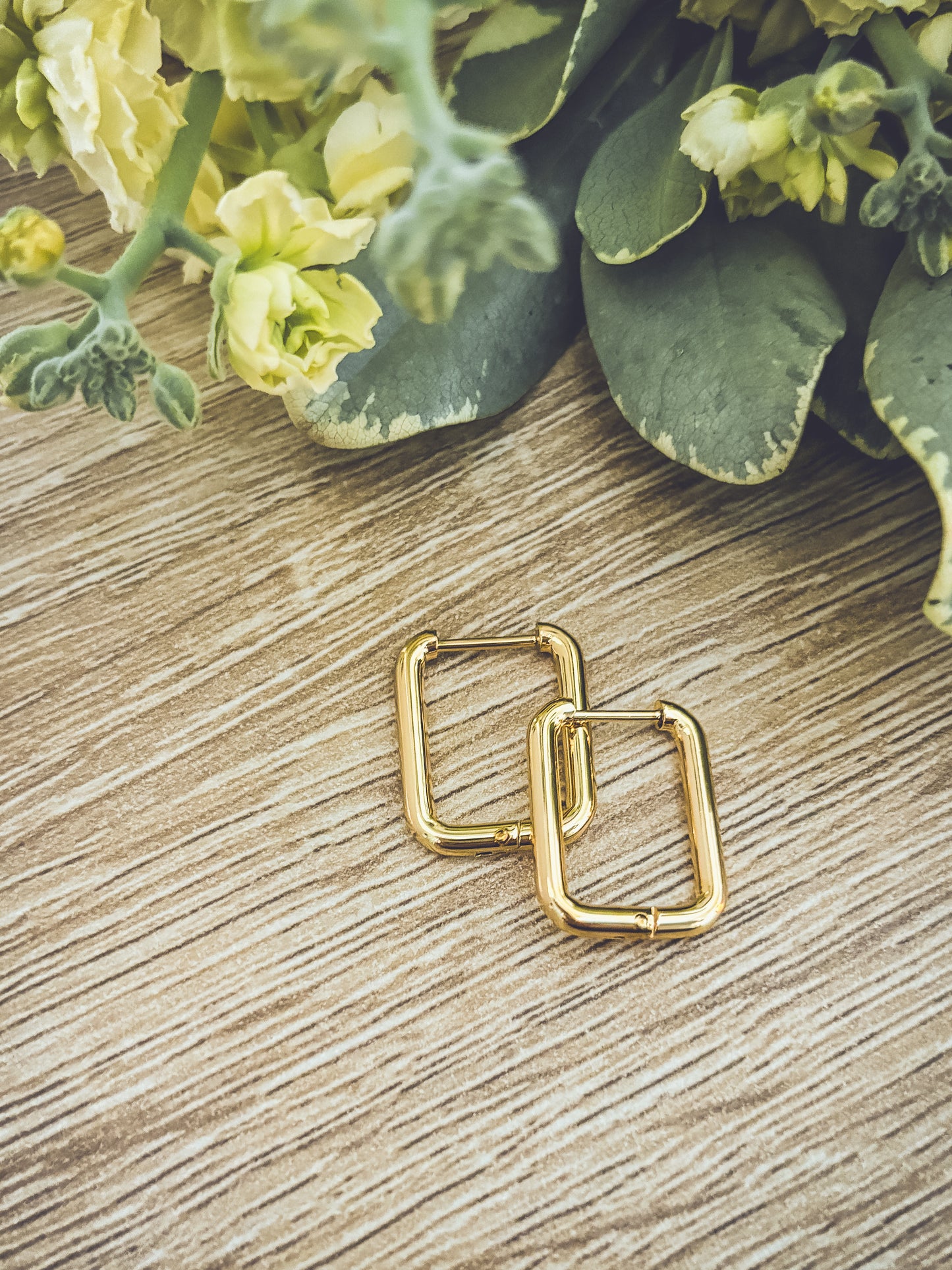 Beautiful Gold Everyday Square Earrings