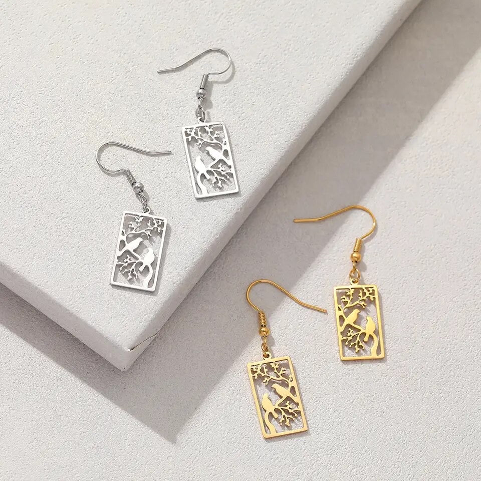 Beautiful Gold or Silver Bird Earrings