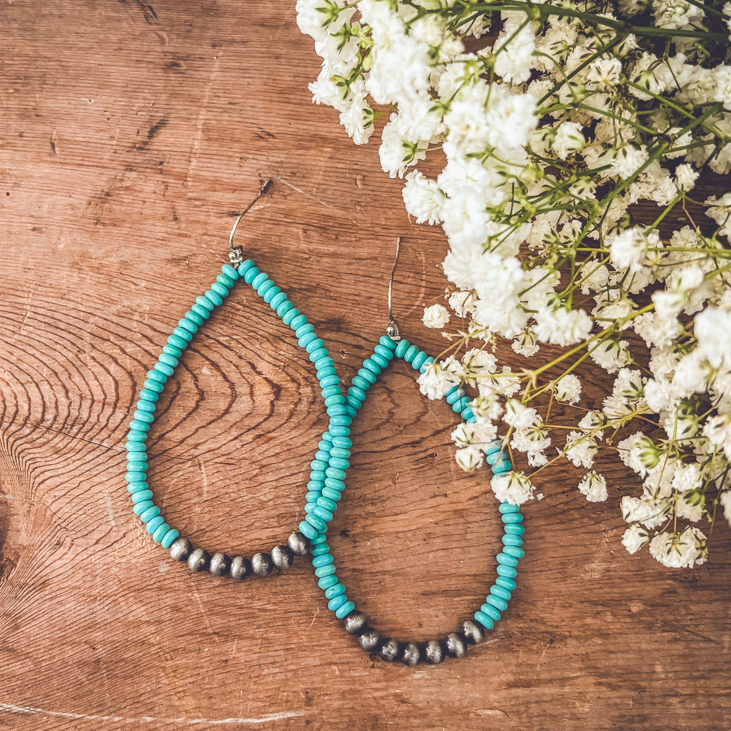 Beautiful Turquoise and Navajo Pearl Earrings