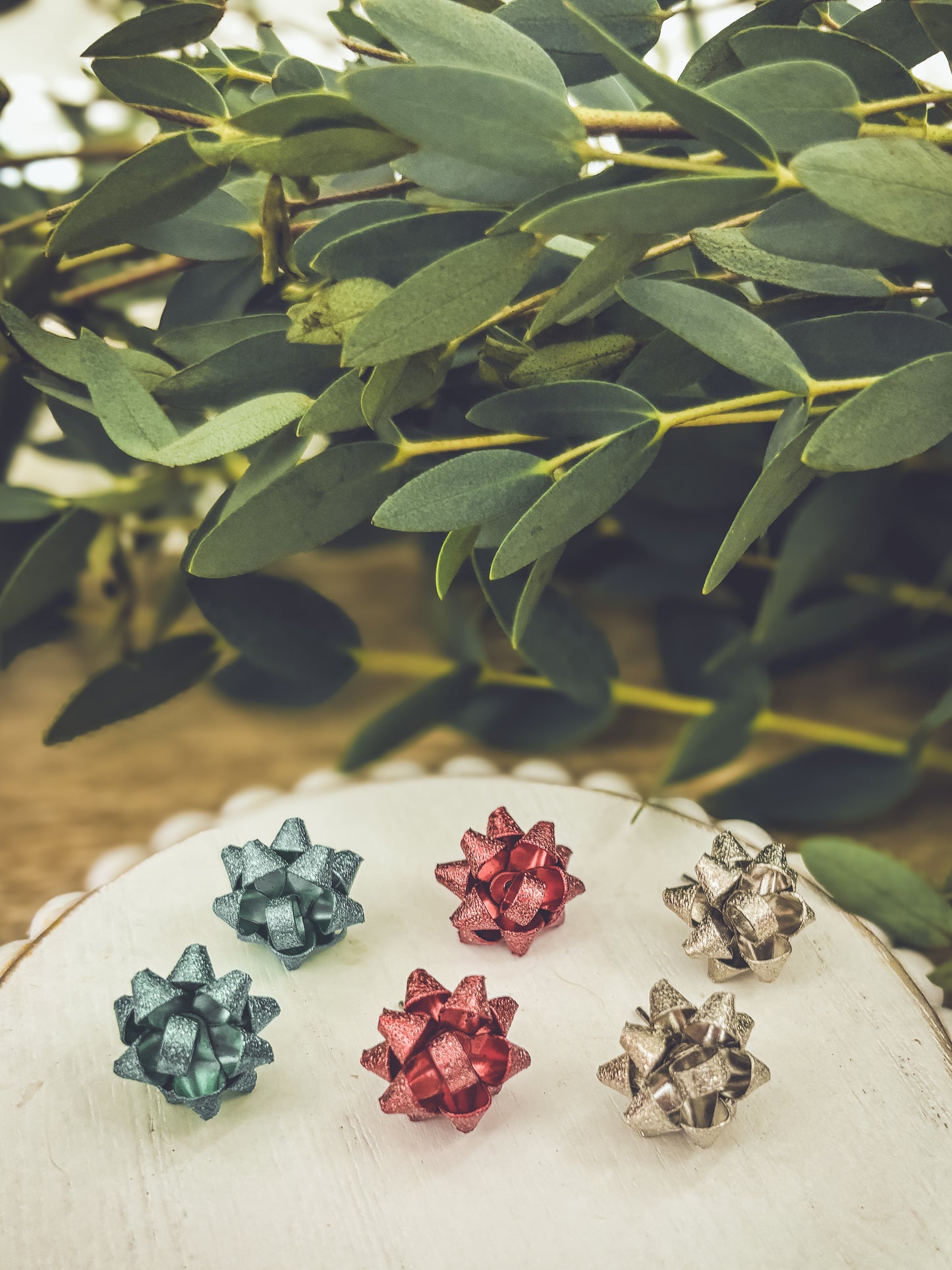 Adorable Holiday Gift Bow Earrings - Set of 3