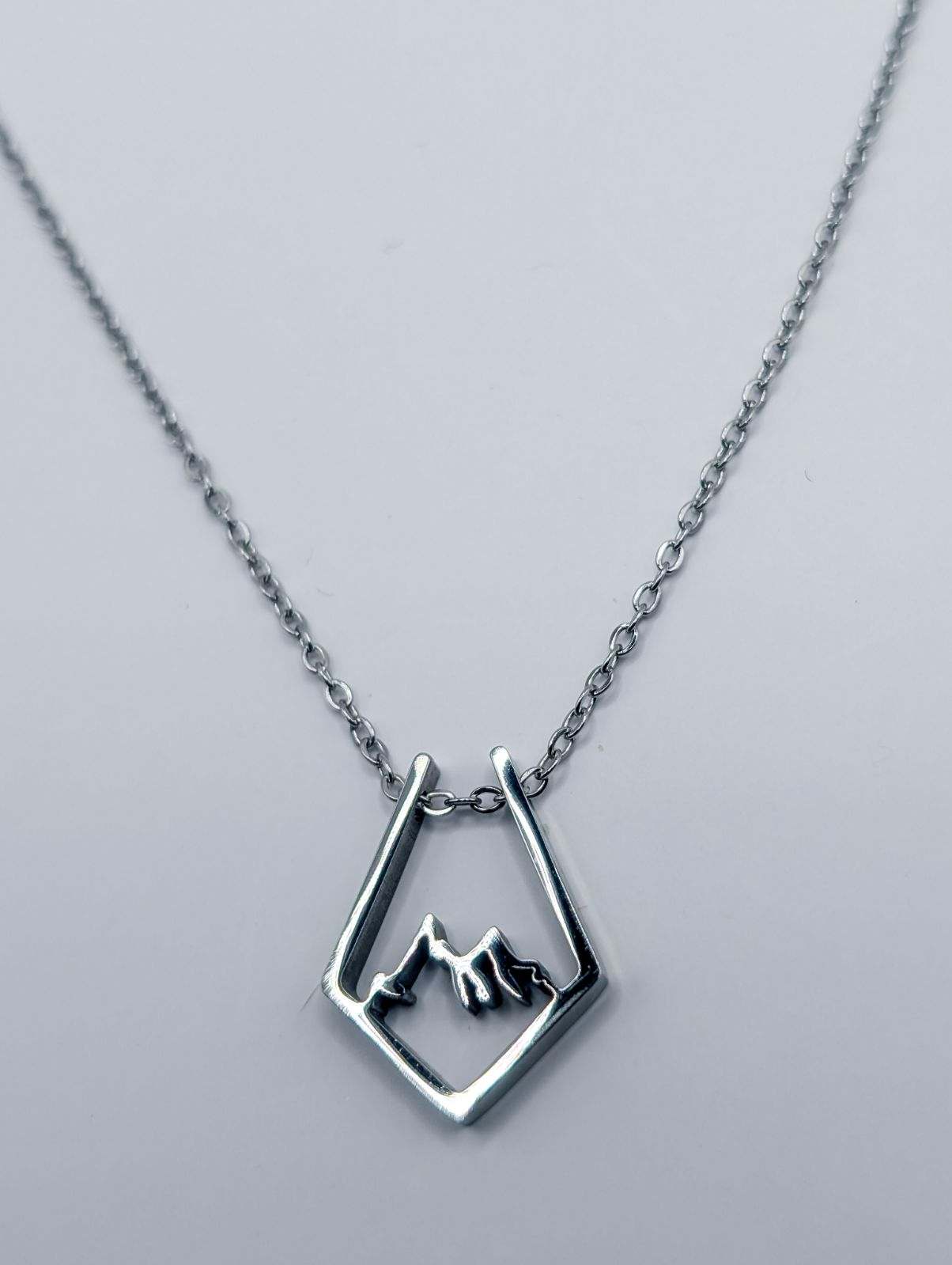 Stainless Steel Gold or Silver Mountain Peak Necklace