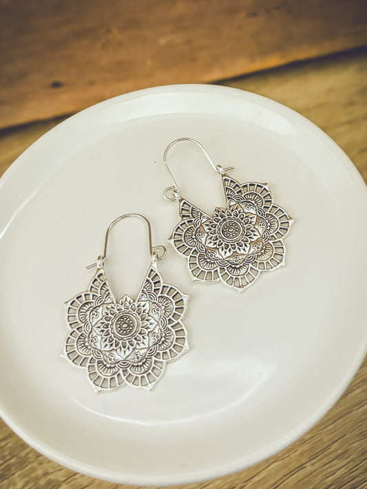 Beautiful Gold or Silver Manadala Earrings