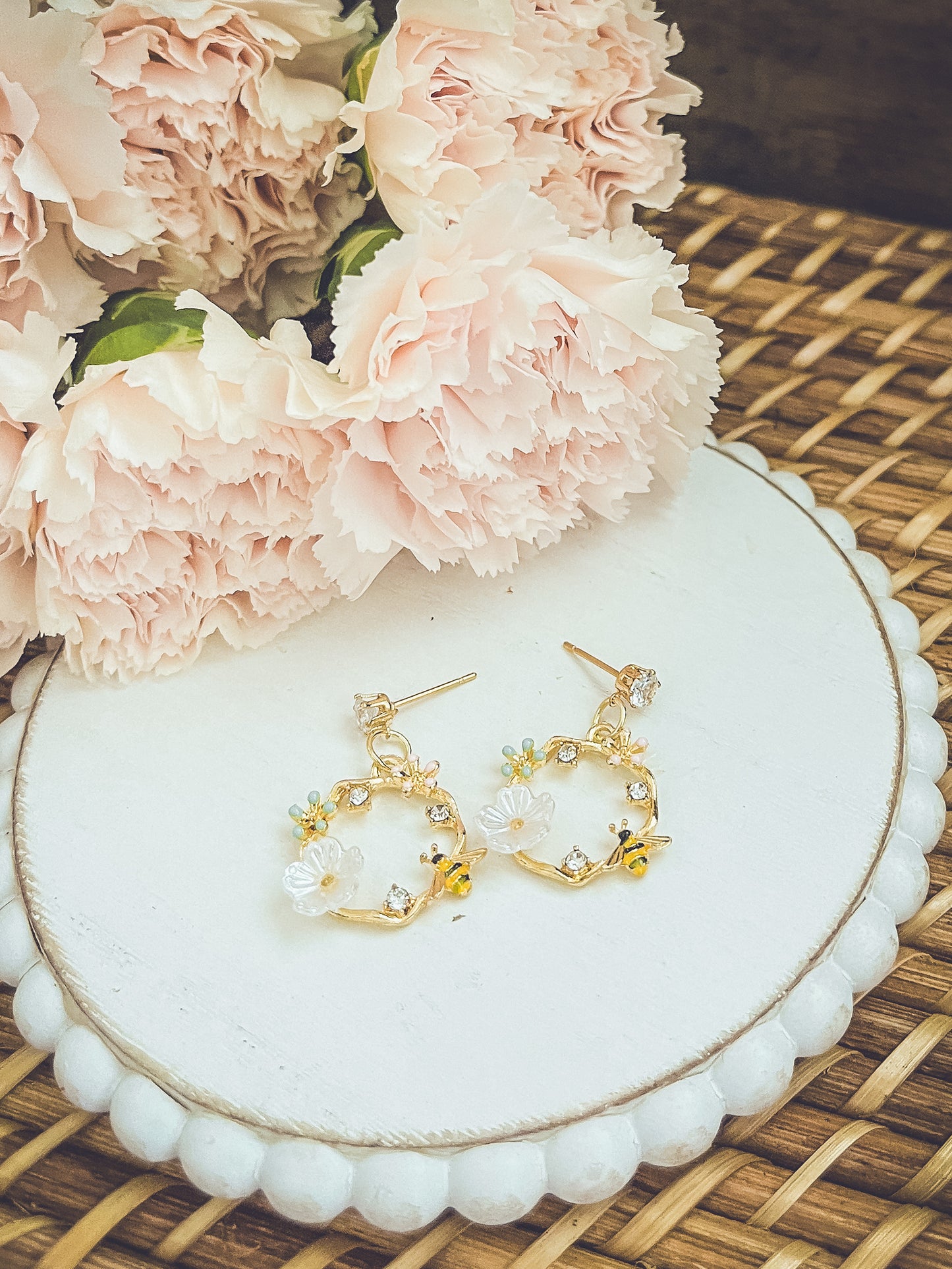 Gold Bumble Bee Earrings