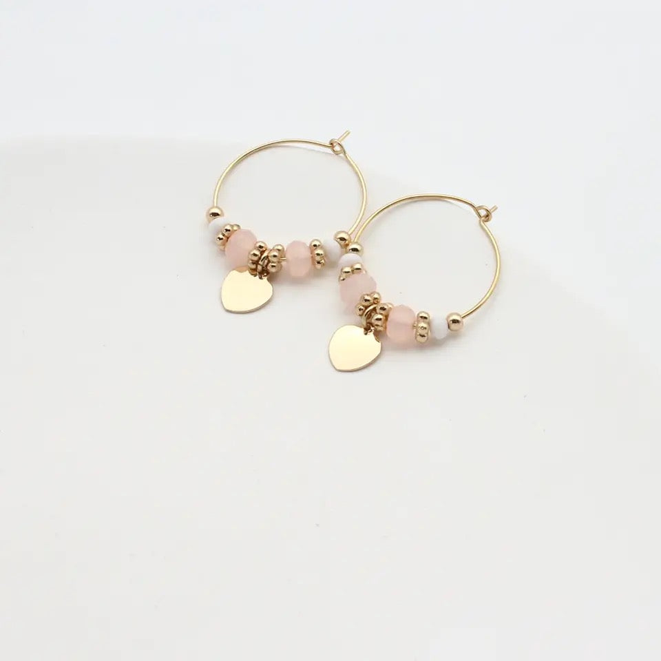 Beautiful Gold Heart Hoop Earrings