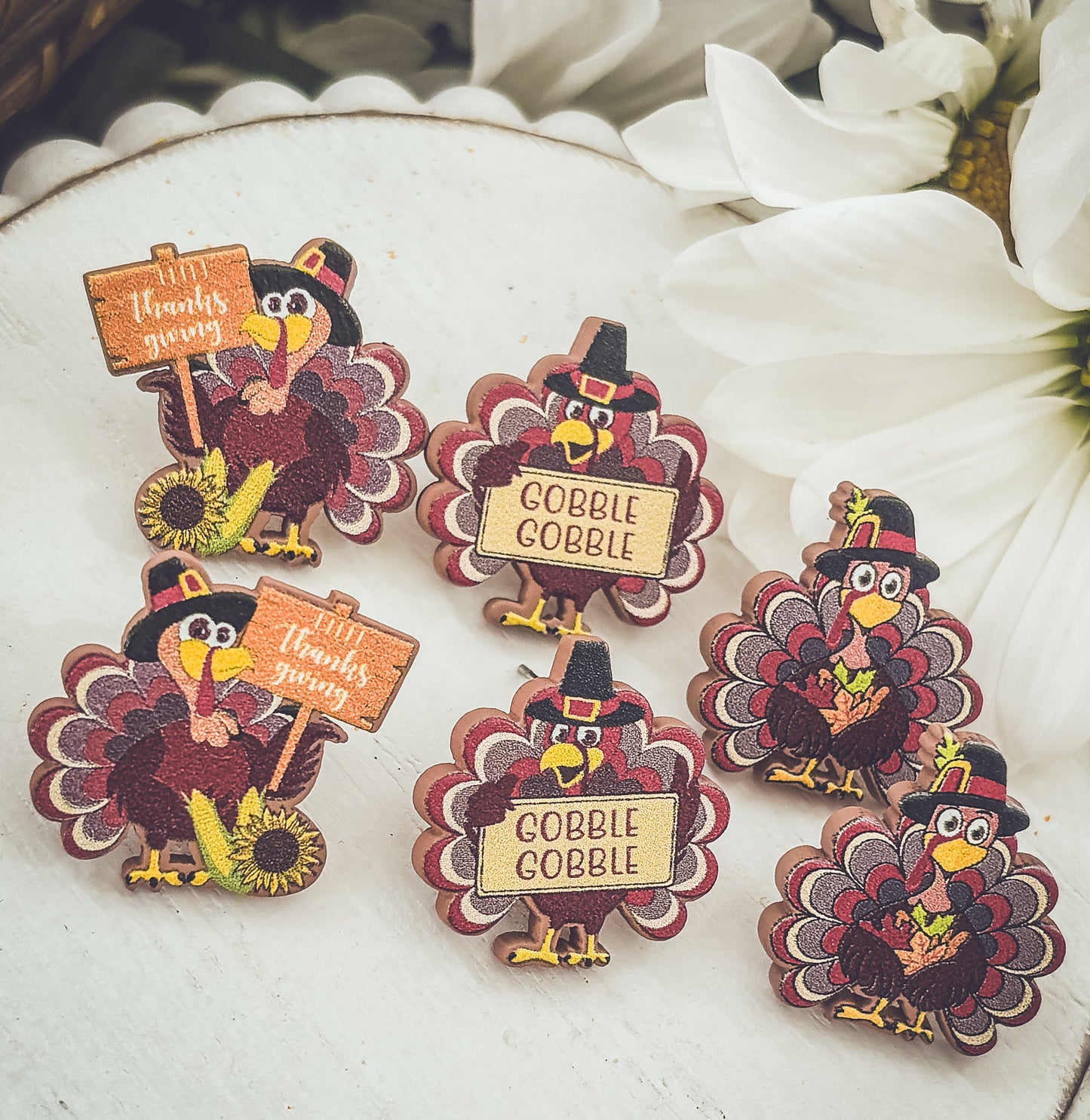 Adorable Set of Turkey Studs