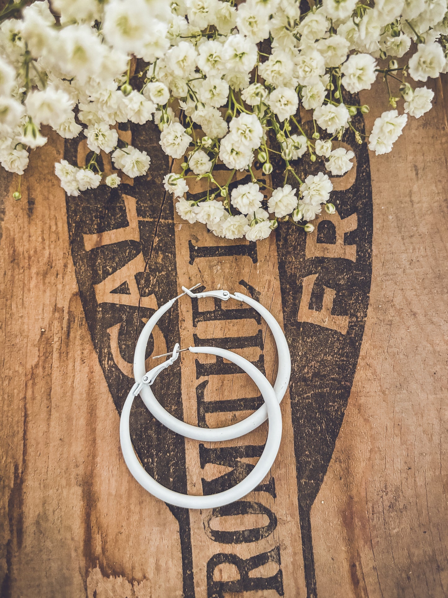 Beautiful Everyday White Hoop Earrings