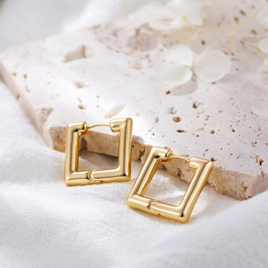 Beautiful Gold Square Earrings