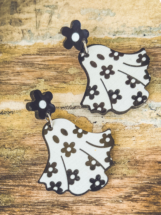 Adorable Flower Ghost Earrings