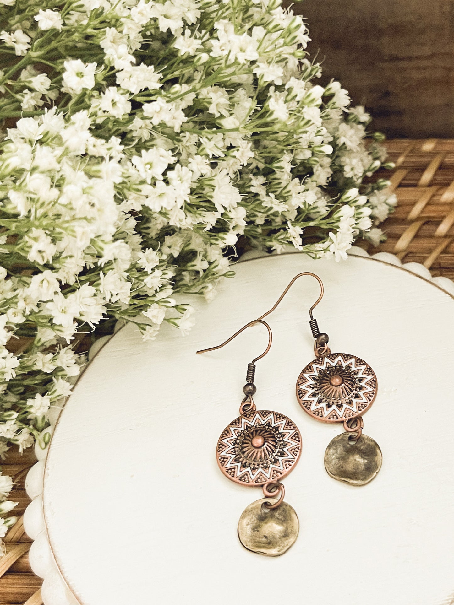 Boho Round Drop Earrings