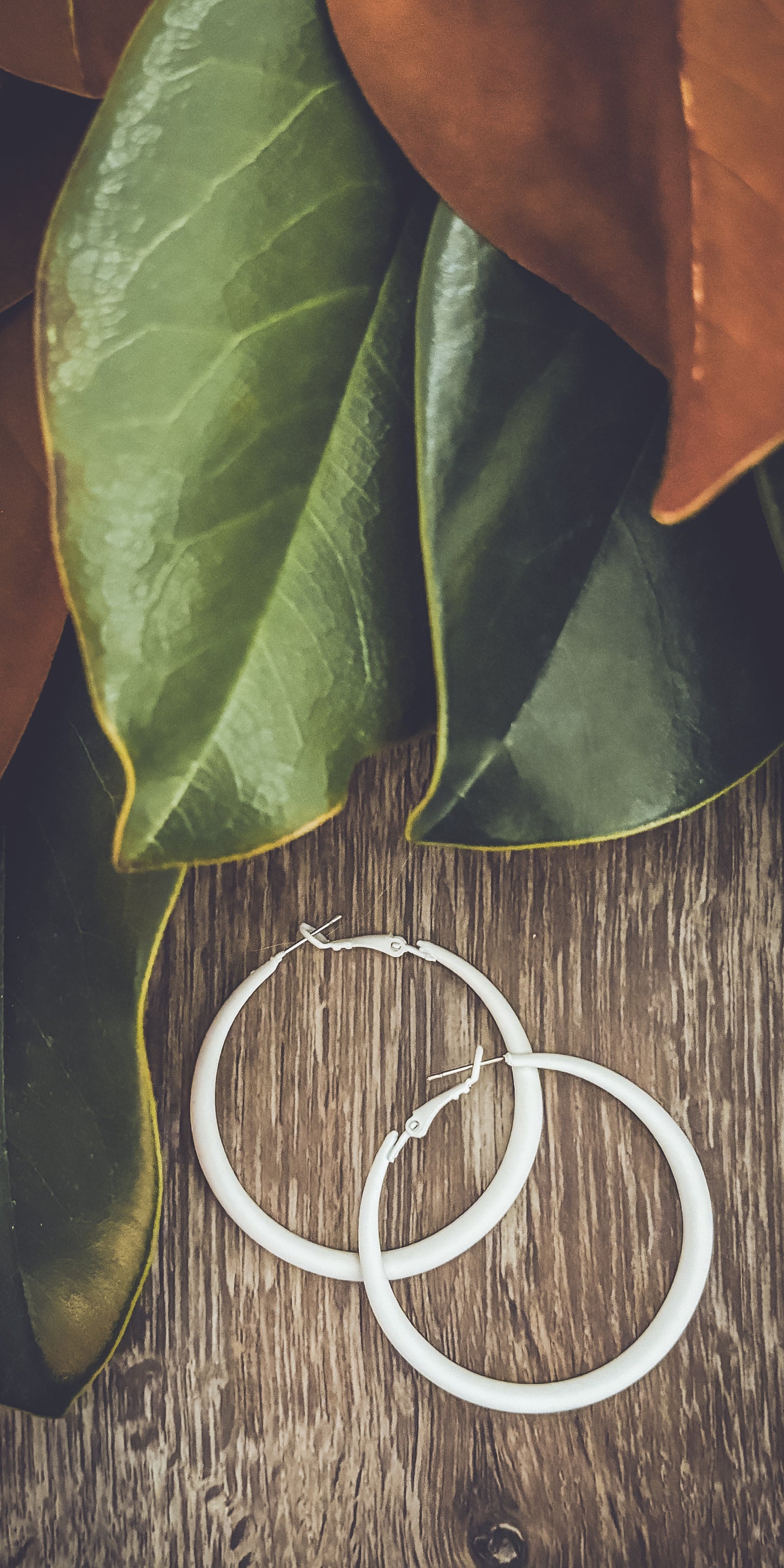 Beautiful Everyday White Hoop Earrings