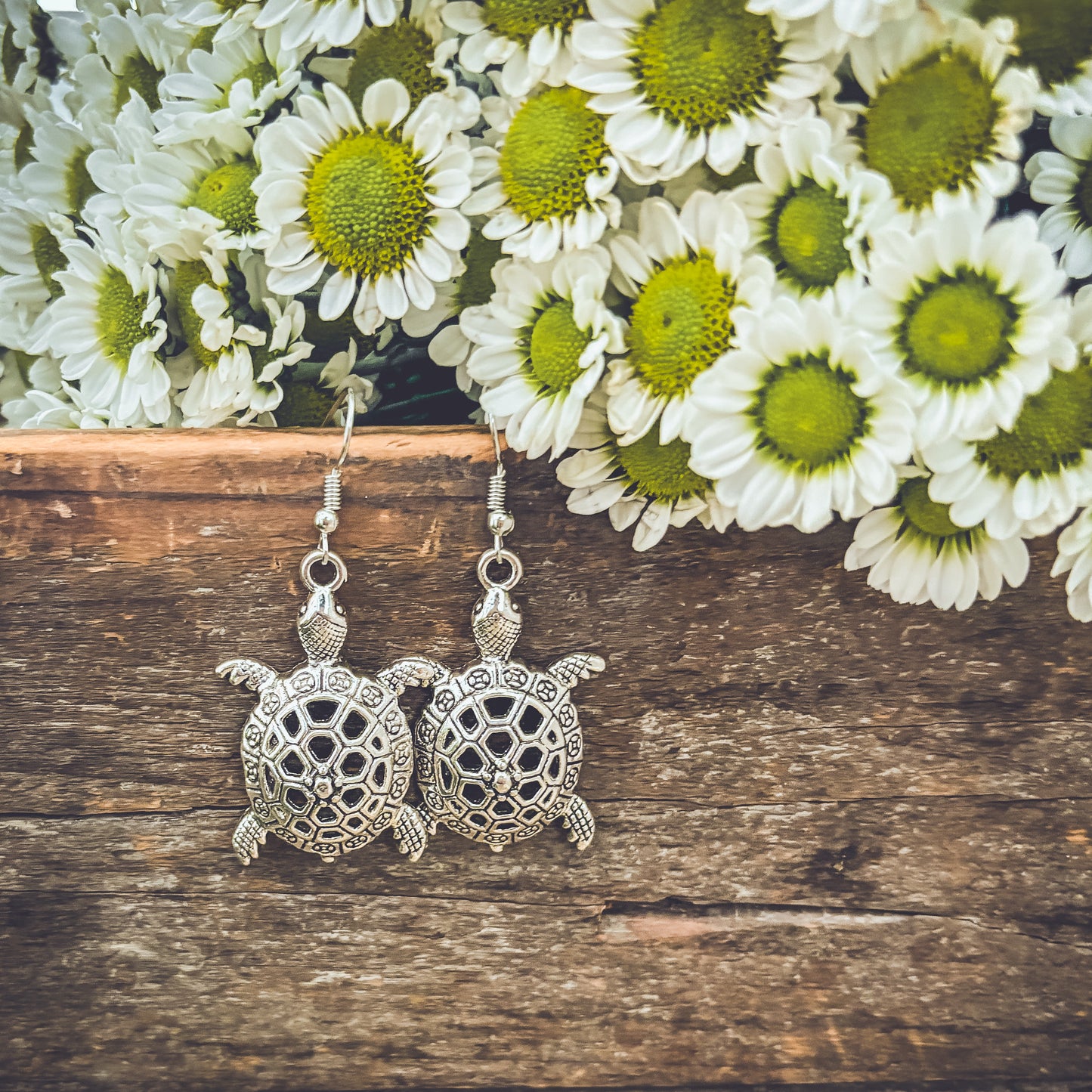 Silver Turtle Earrings