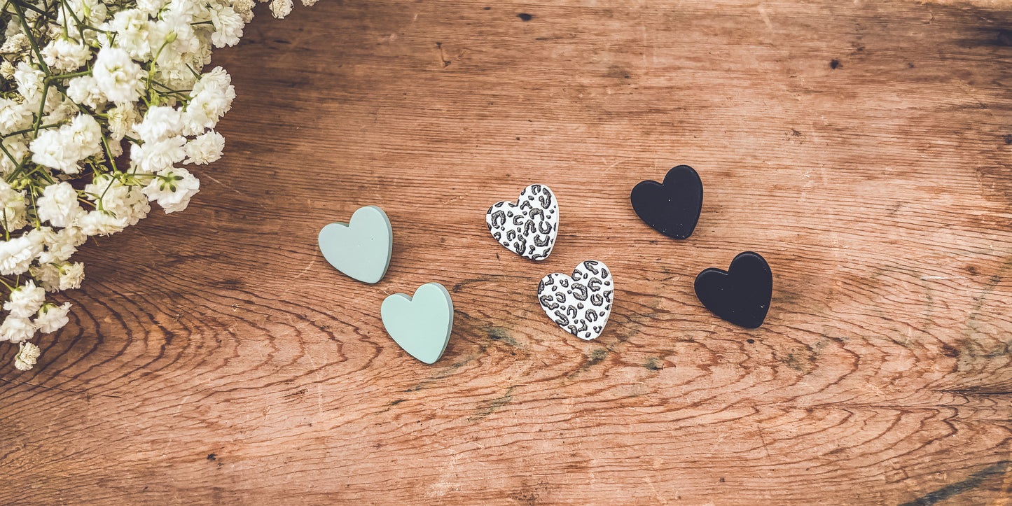 Beautiful Set of 3 Heart Studs