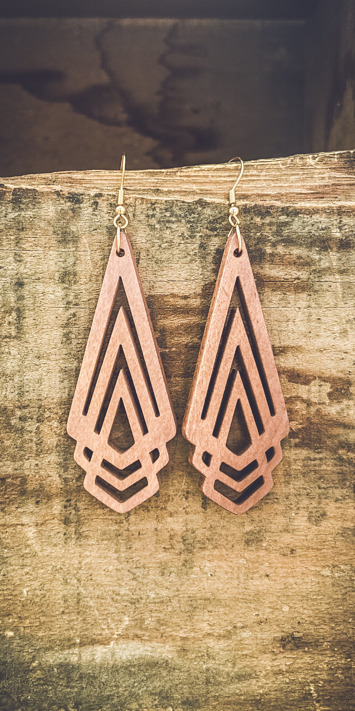 Beautiful Boho Wooden Drop Earrings