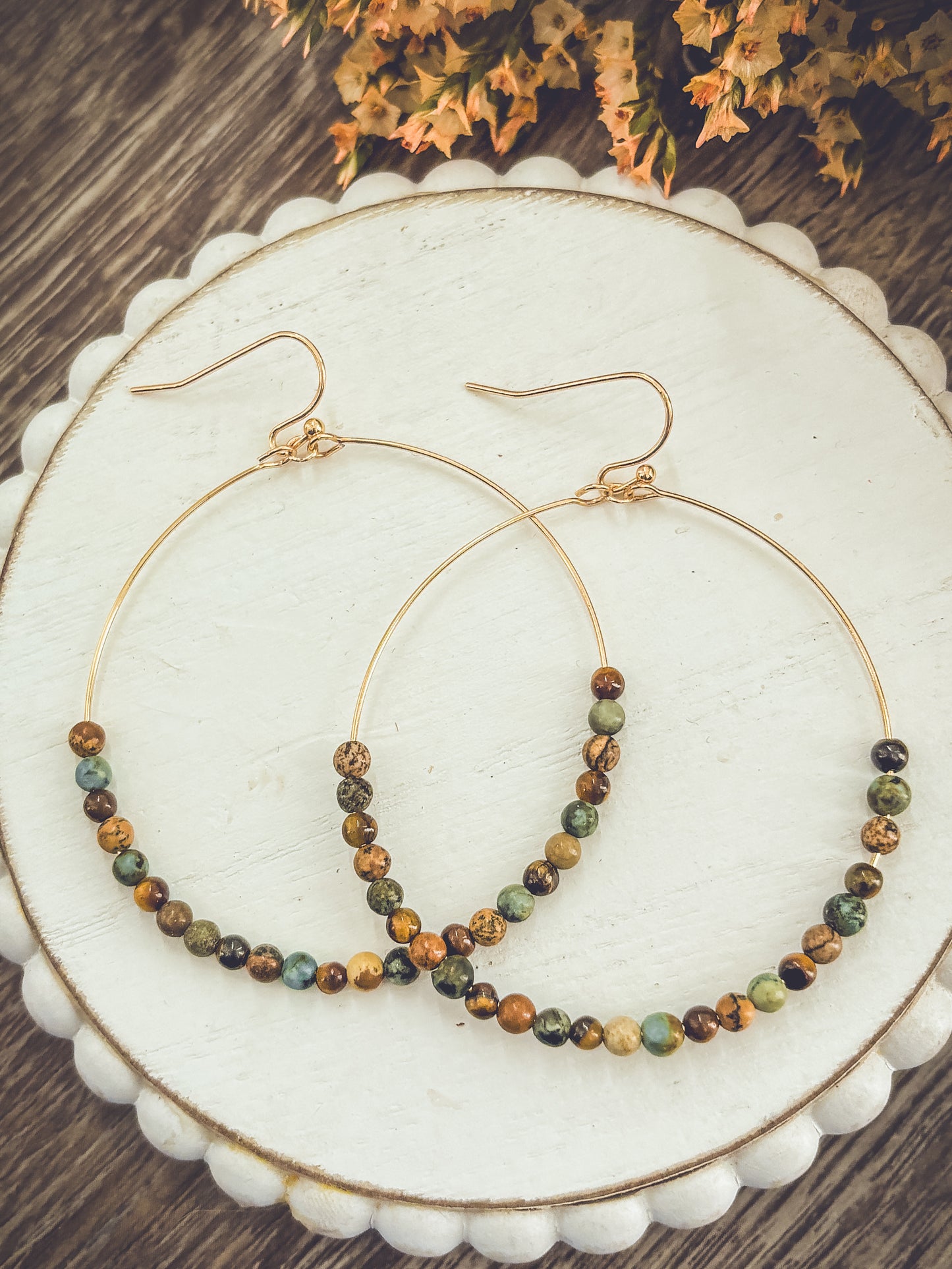 Beautiful Beaded Hoop Earrings