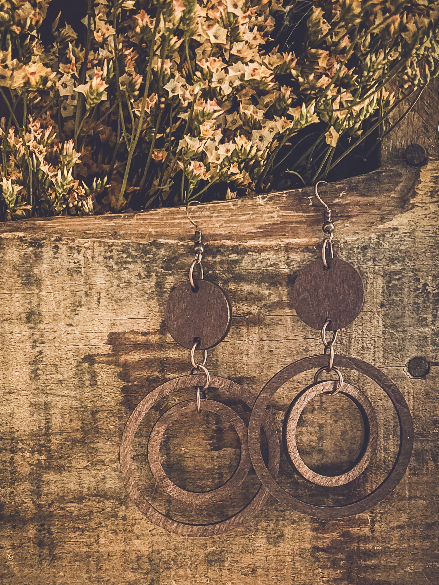 Beautiful Circular Wood Earrings