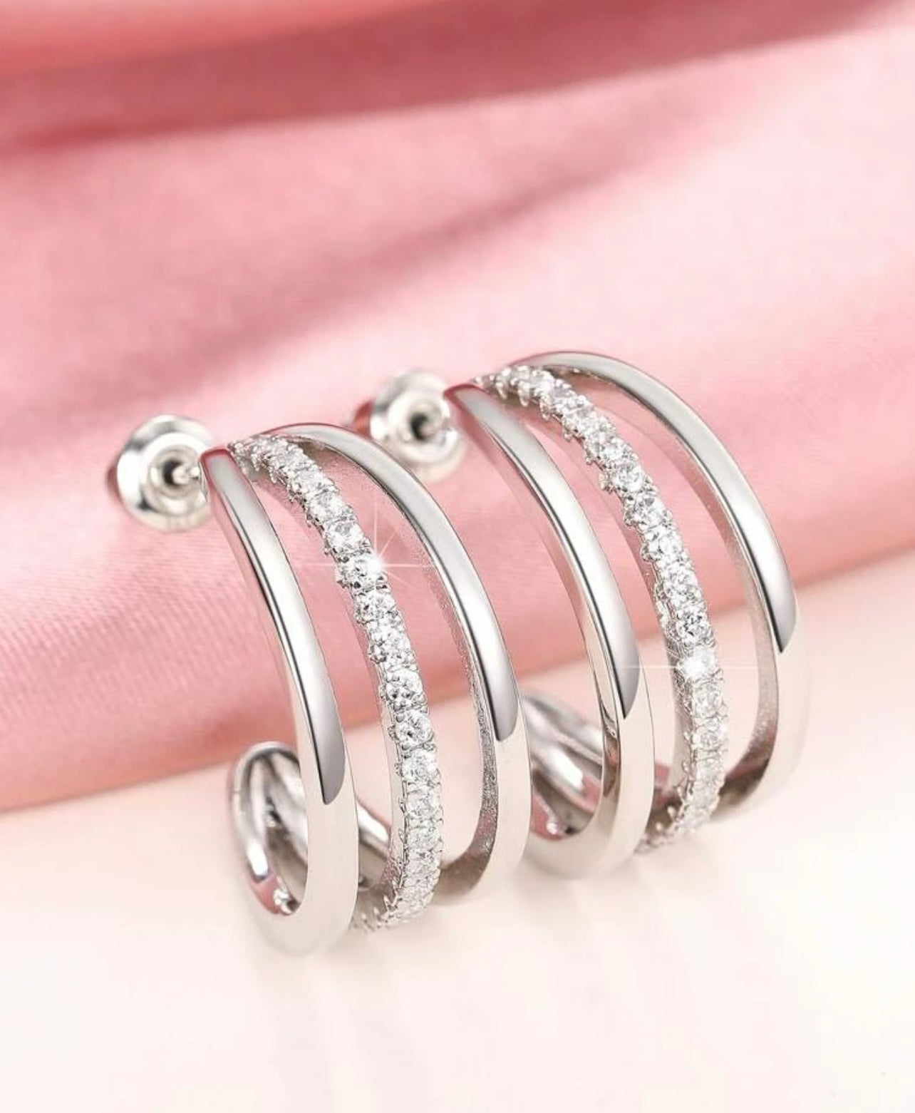 The Everyday Crystal Hoop Hug Earrings