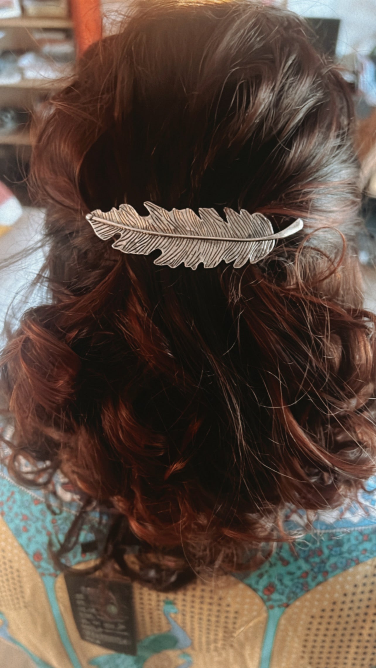 Beautiful Bronze or Silver Feather Hair Barrett