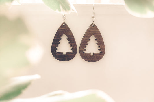 Beautiful Rustic Wood Tree Earrings