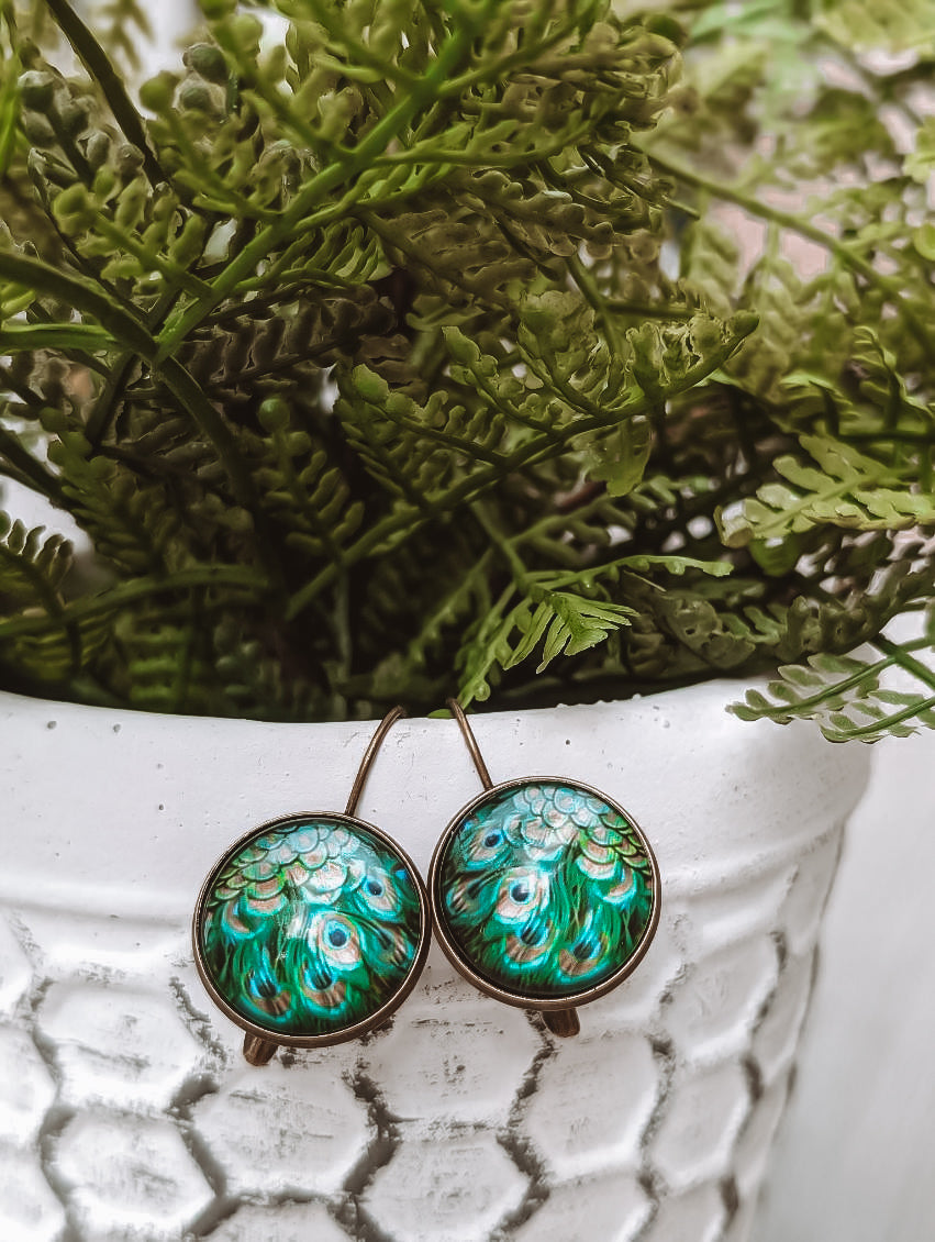 Beautiful Vintage Peacock Earrings