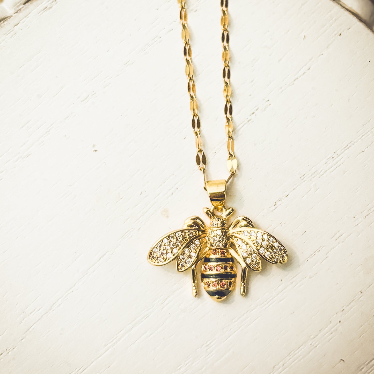 Beautiful Gold Bumble Bee Necklace