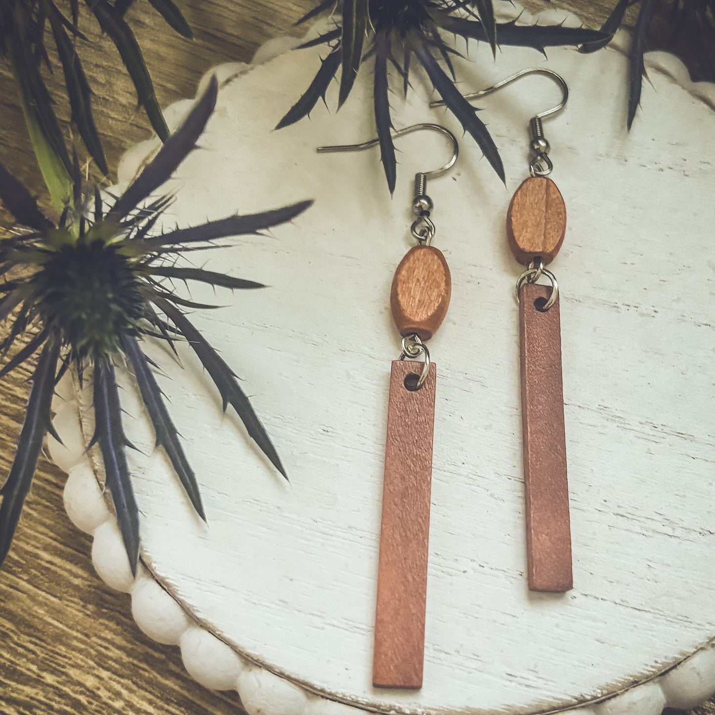 Beautiful Brown Wood Earrings