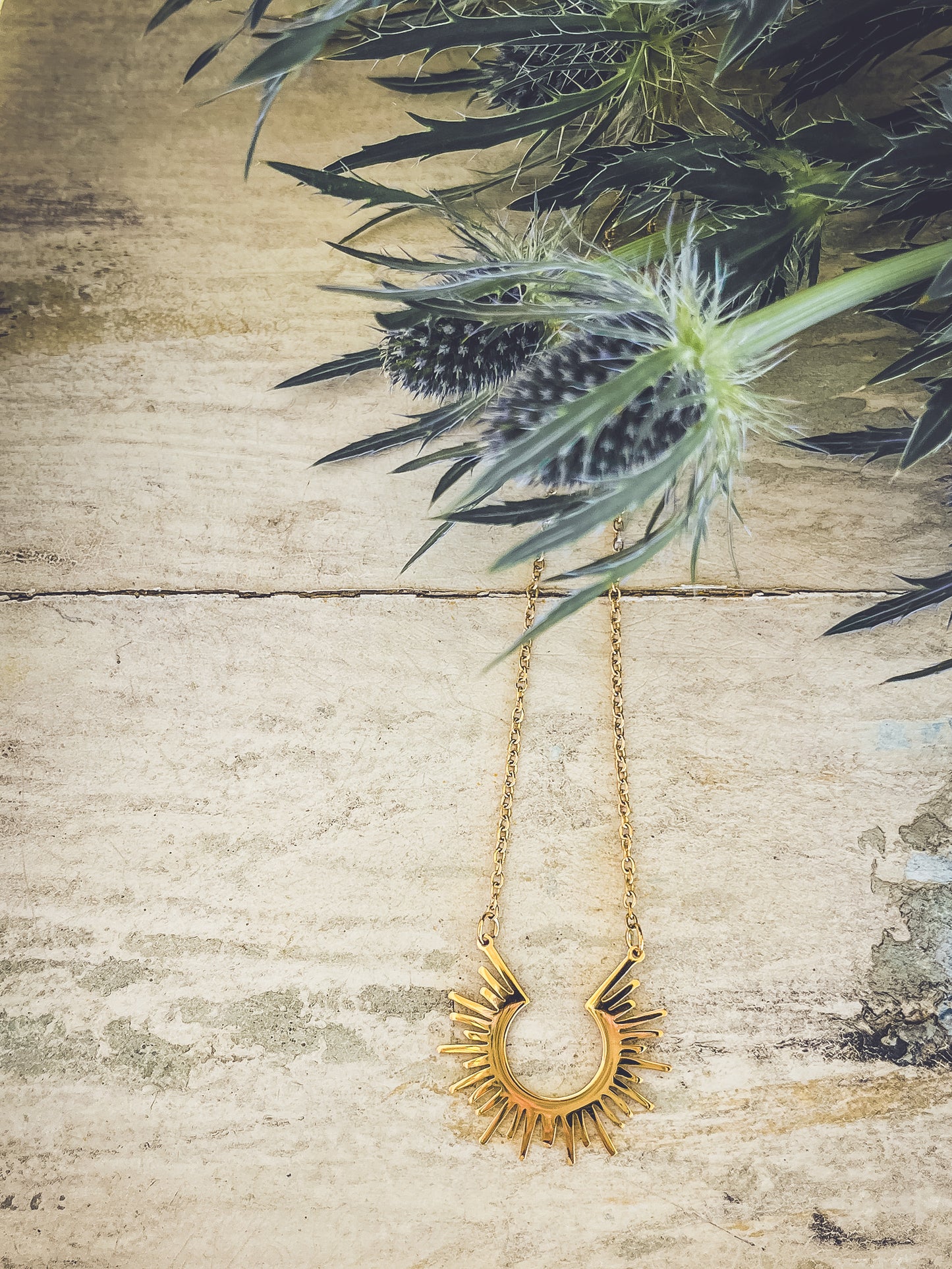 Beautiful Gold Sun Necklace