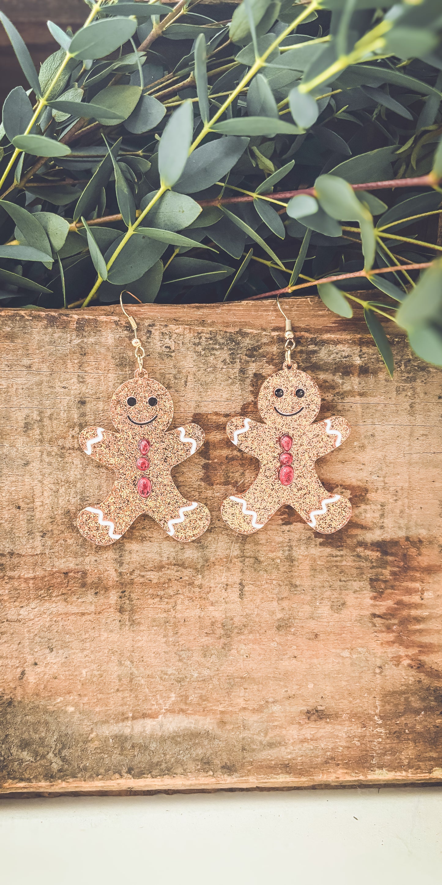 Beautiful Acrylic Gingerbread Man Earrings