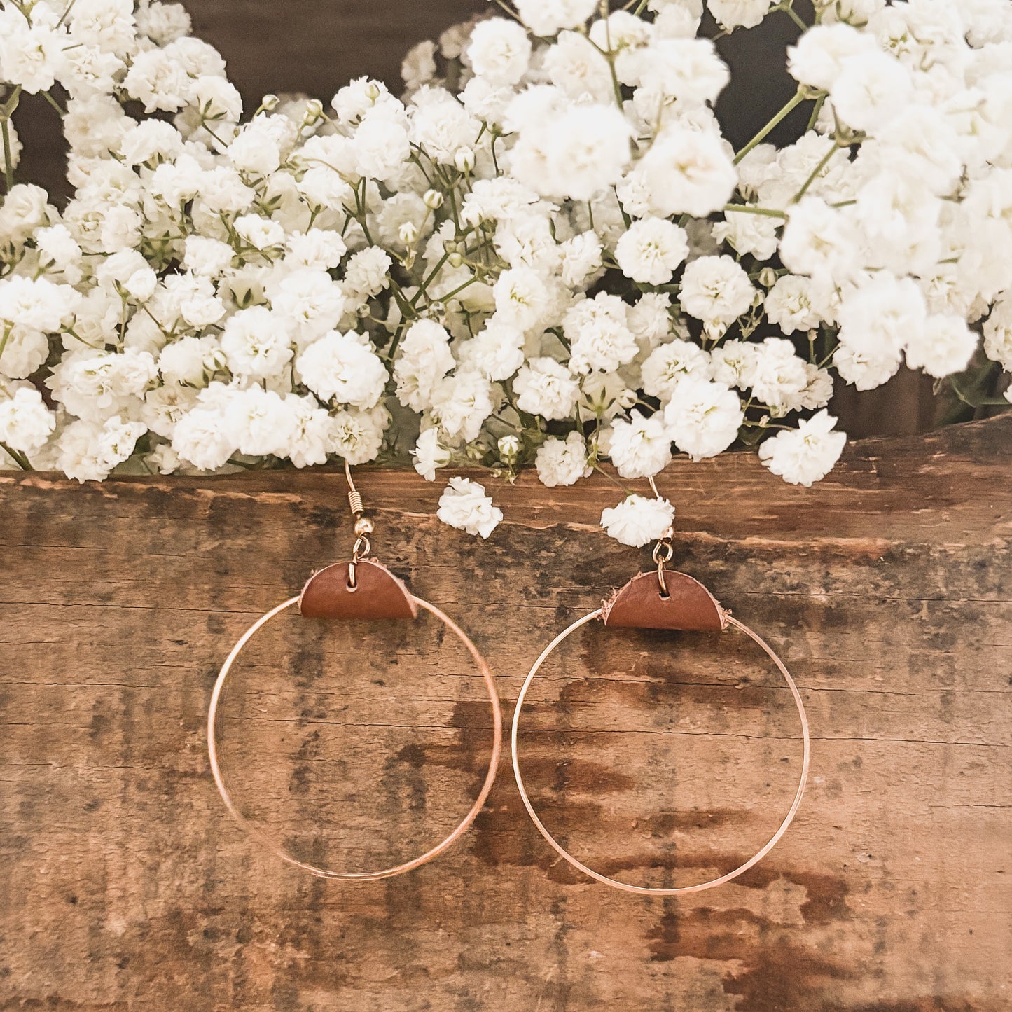 Beautiful Leather Hoop Earrings